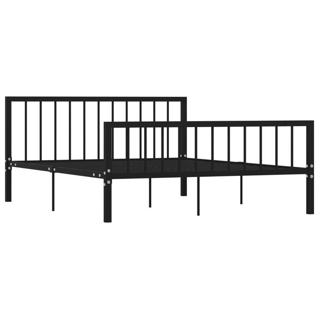 vidaXL Bettgestell Bettgestell Schwarz Metall 160200 cm Bett Bettrahmen Bet günstig online kaufen