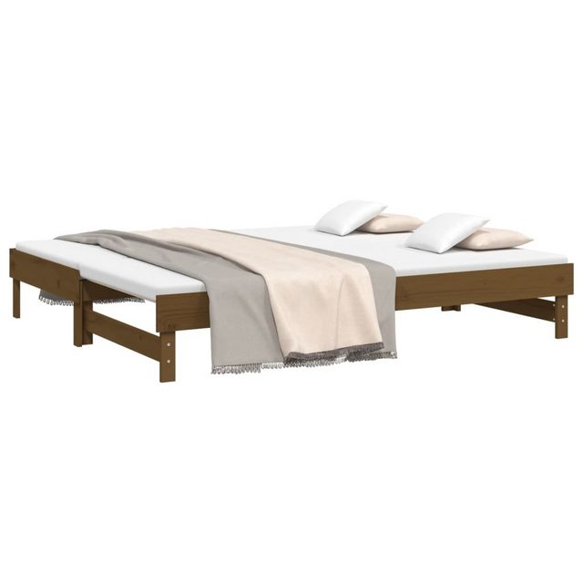 furnicato Bett Tagesbett Ausziehbar Honigbraun 2x(80x200) cm Massivholz Kie günstig online kaufen