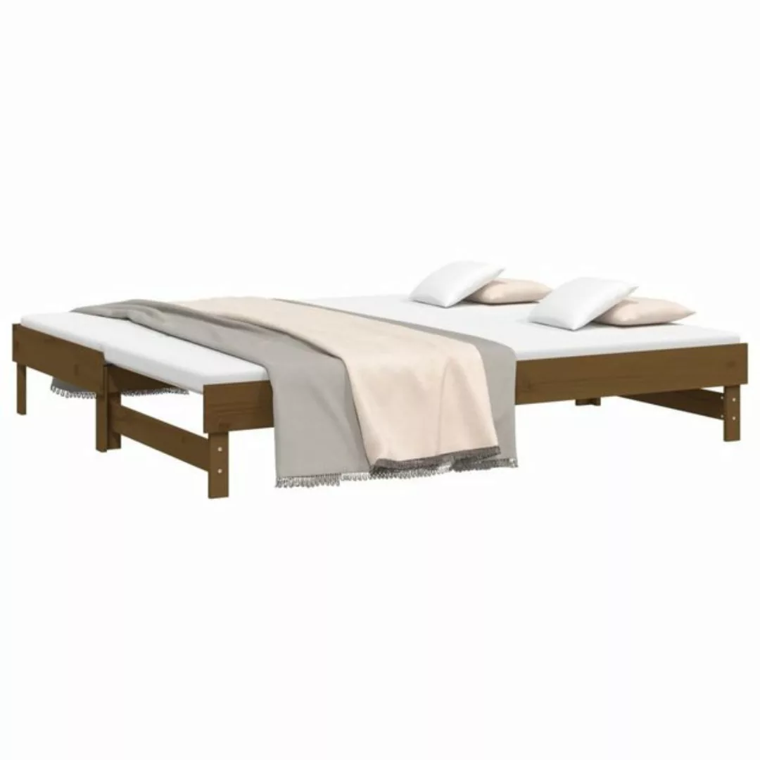 furnicato Bett Tagesbett Ausziehbar Honigbraun 2x(80x200) cm Massivholz Kie günstig online kaufen