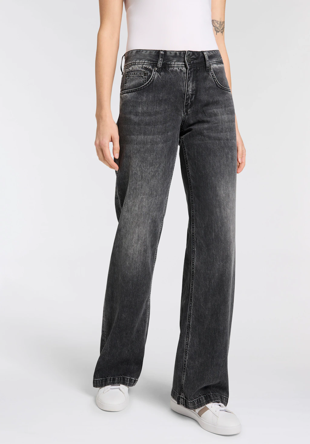 Herrlicher 5-Pocket-Jeans "Edna Denim Black", mit ausgestelltem Bein günstig online kaufen