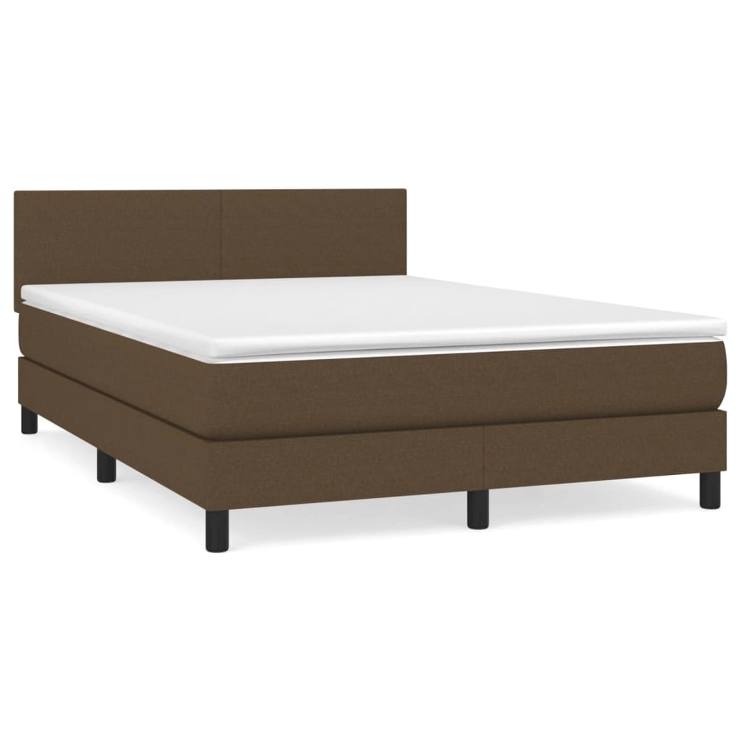 vidaXL Boxspringbett mit Matratze Dunkelbraun 140x190 cm Stoff1399213 günstig online kaufen