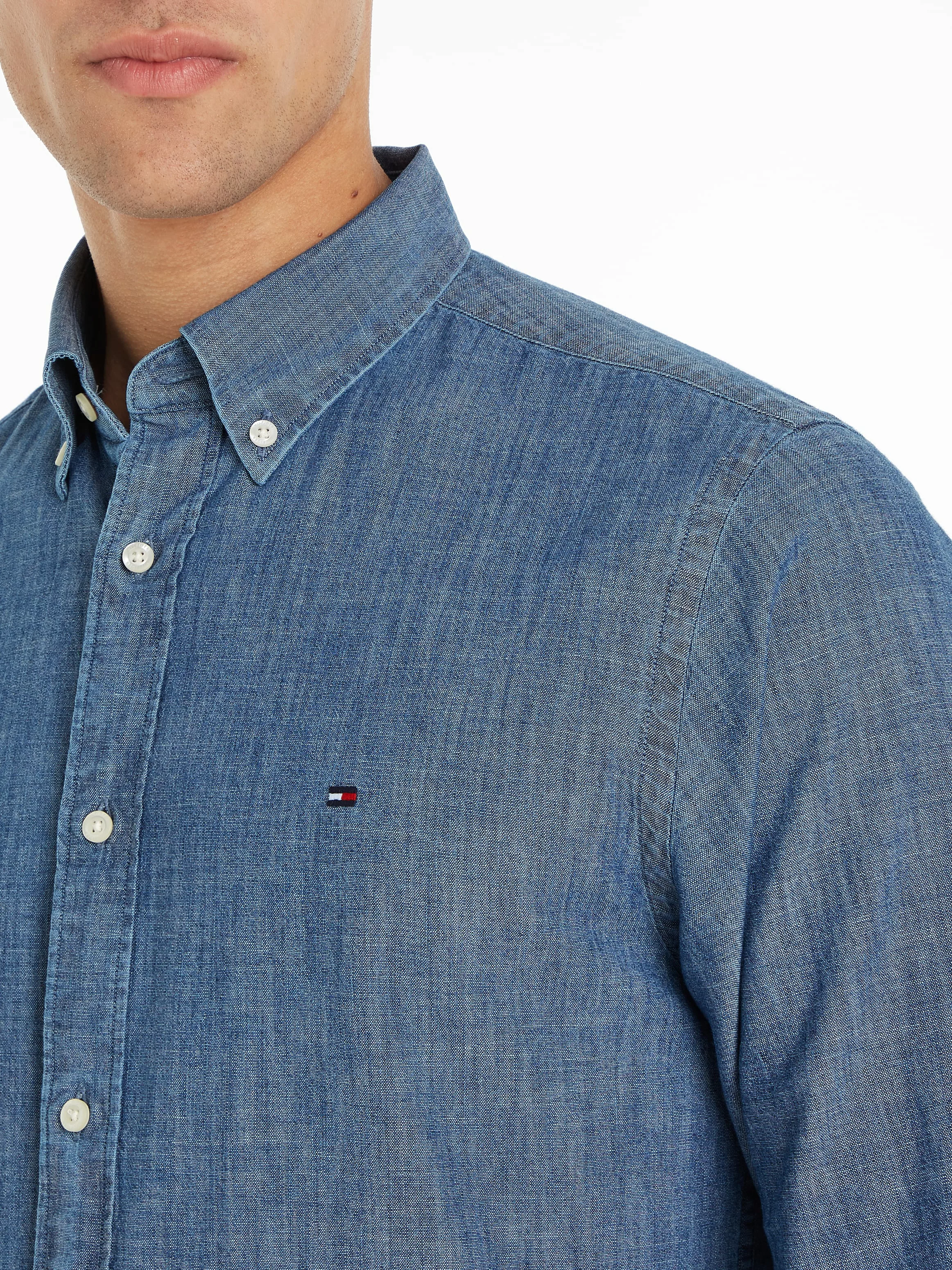 Tommy Hilfiger Langarmhemd CHAMBRAY SOLID RF SHIRT günstig online kaufen