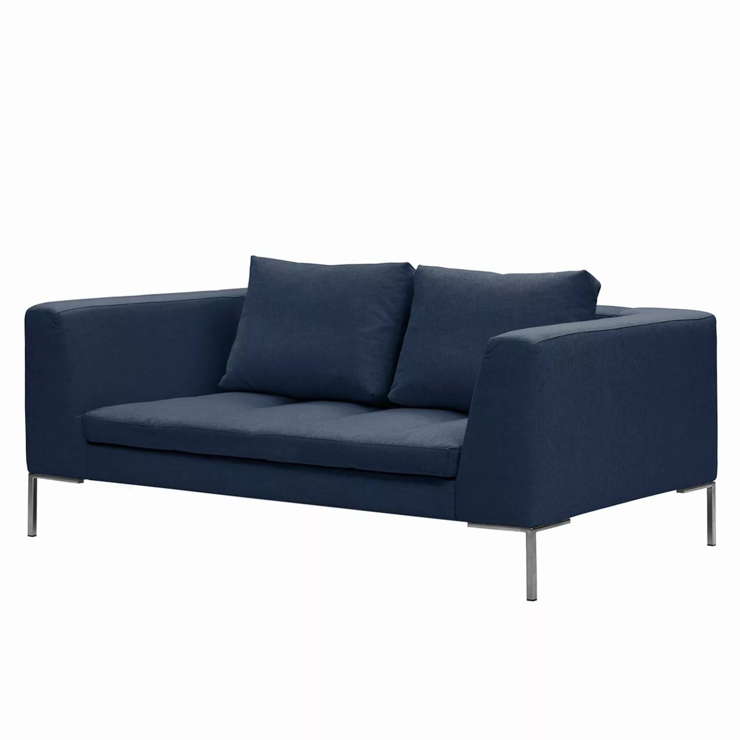 home24 Studio Copenhagen Sofa Madison 2-Sitzer Dunkelblau Webstoff 174x66x1 günstig online kaufen