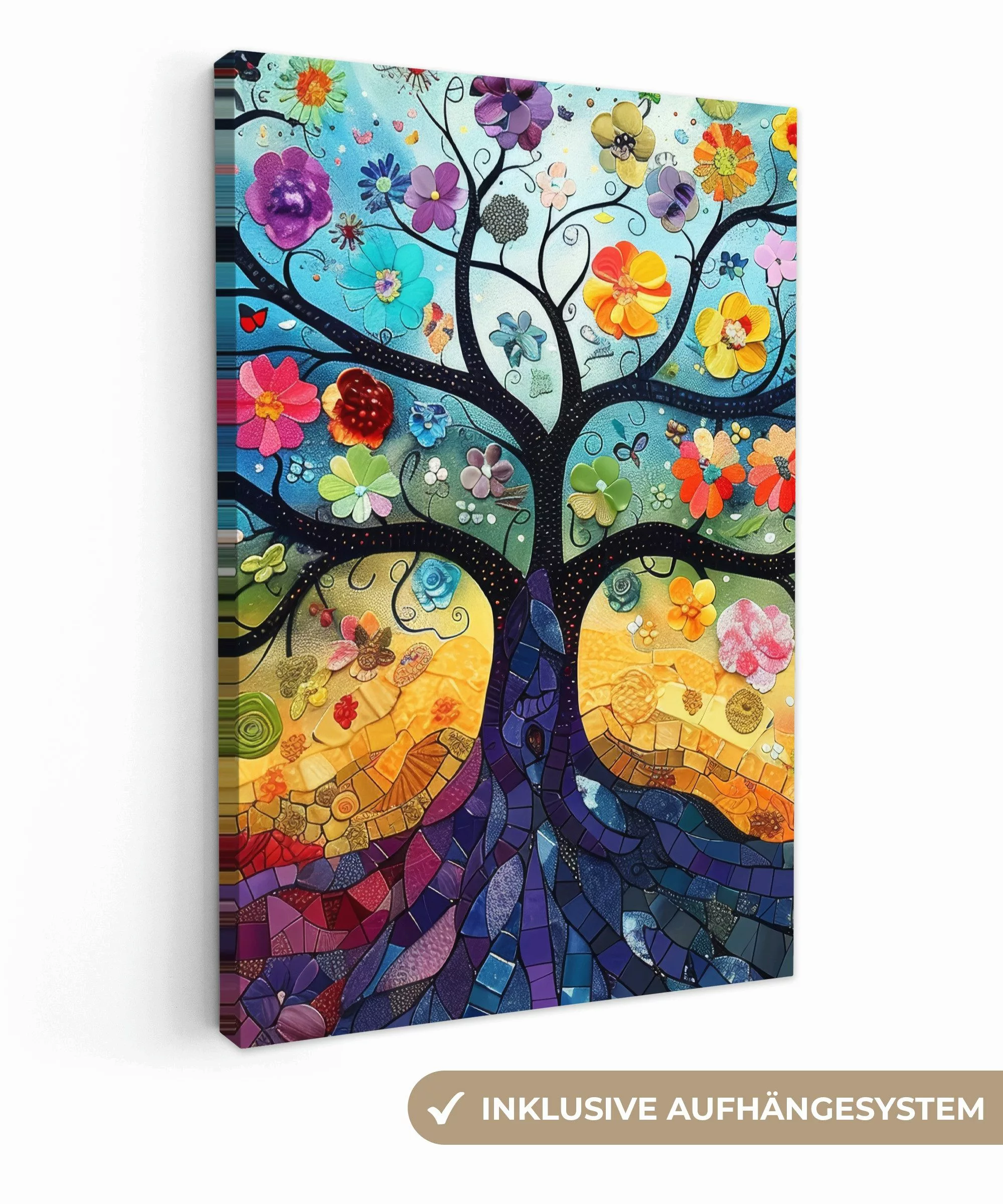 OneMillionCanvasses® Leinwandbild Baum - Bunt - günstig online kaufen