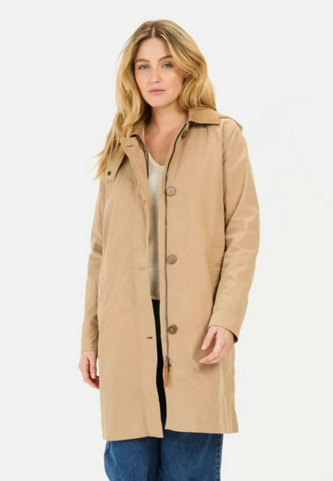 camel active Trenchcoat aus gewachster Baumwolle (1-tlg) günstig online kaufen