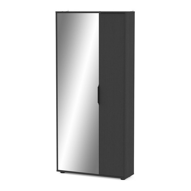 freiraum Schuhschrank in Schwarz strukturiert - 82,8x178,4x23,9cm (BxHxT) günstig online kaufen