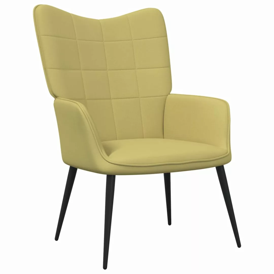 Relaxsessel Mit Hocker 62x68,5x96 Cm Grün Stoff günstig online kaufen