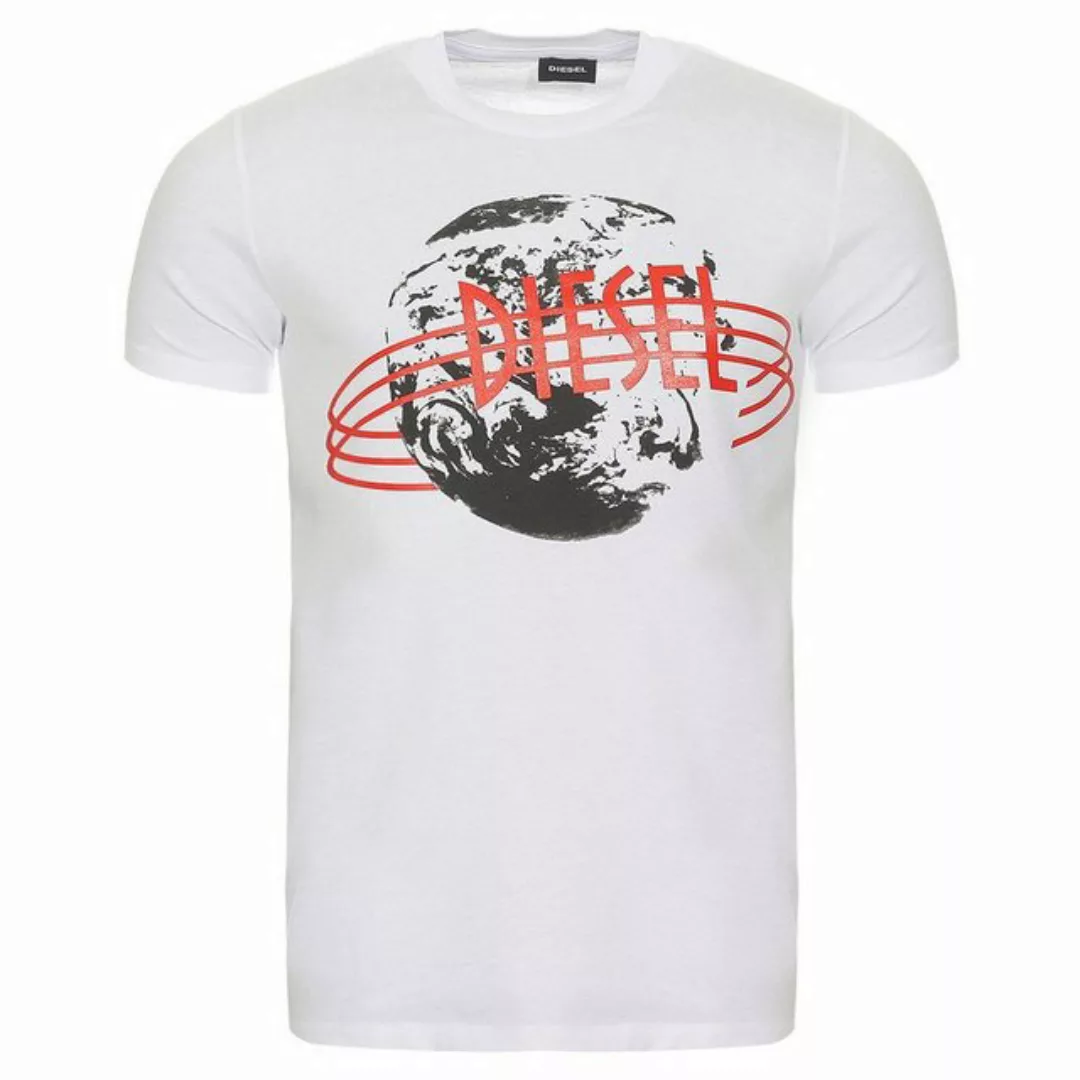 Diesel T-Shirt Diesel Herren T-Shirt T-DIEGO-NC Gerader Schnitt, Motiv Welt günstig online kaufen