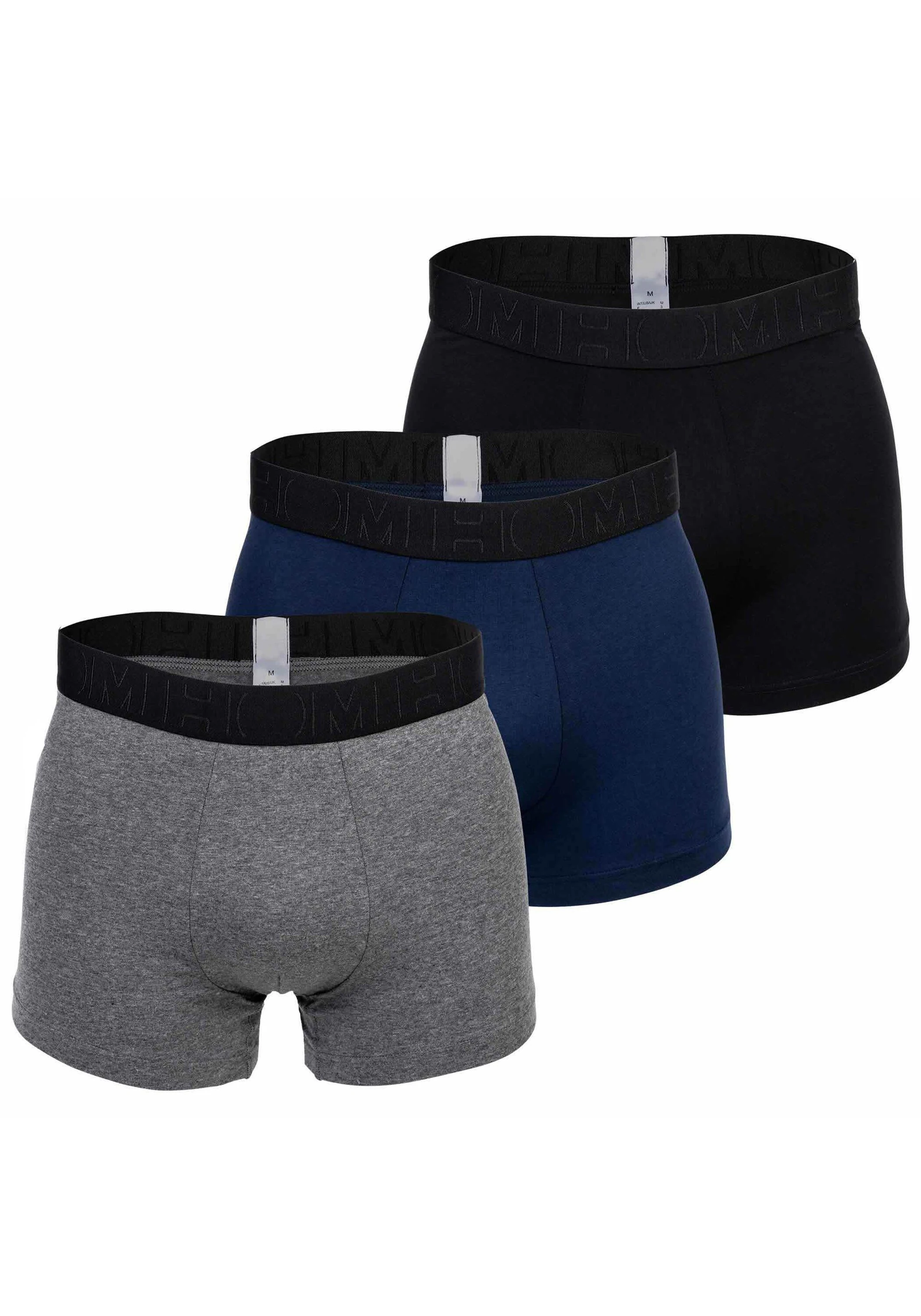 HOM 3-er Set Trunks Schwarz, Blau & Grau günstig online kaufen