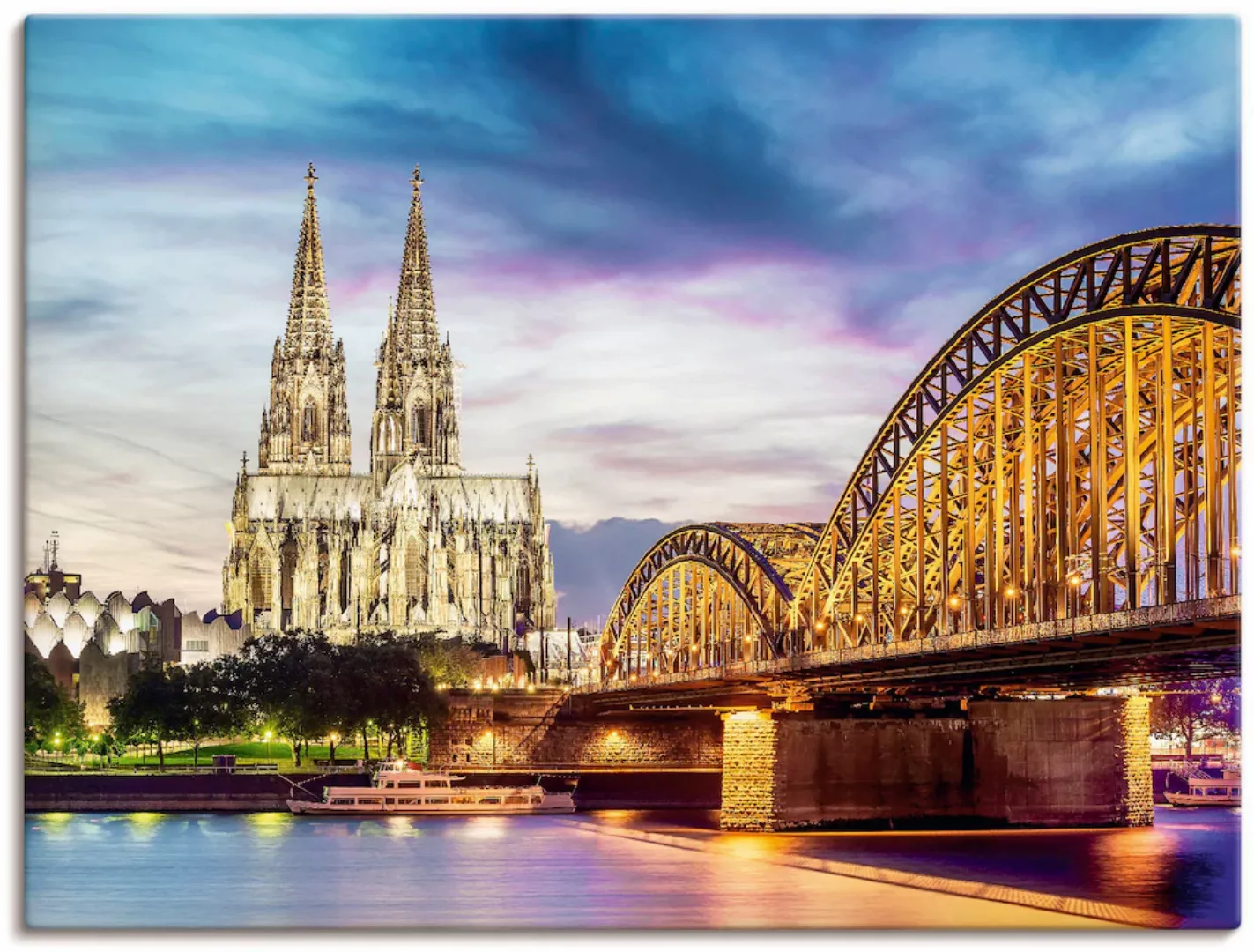 Artland Wandbild »Dom und Brücke in Köln«, Deutschland, (1 St.), als Leinwa günstig online kaufen