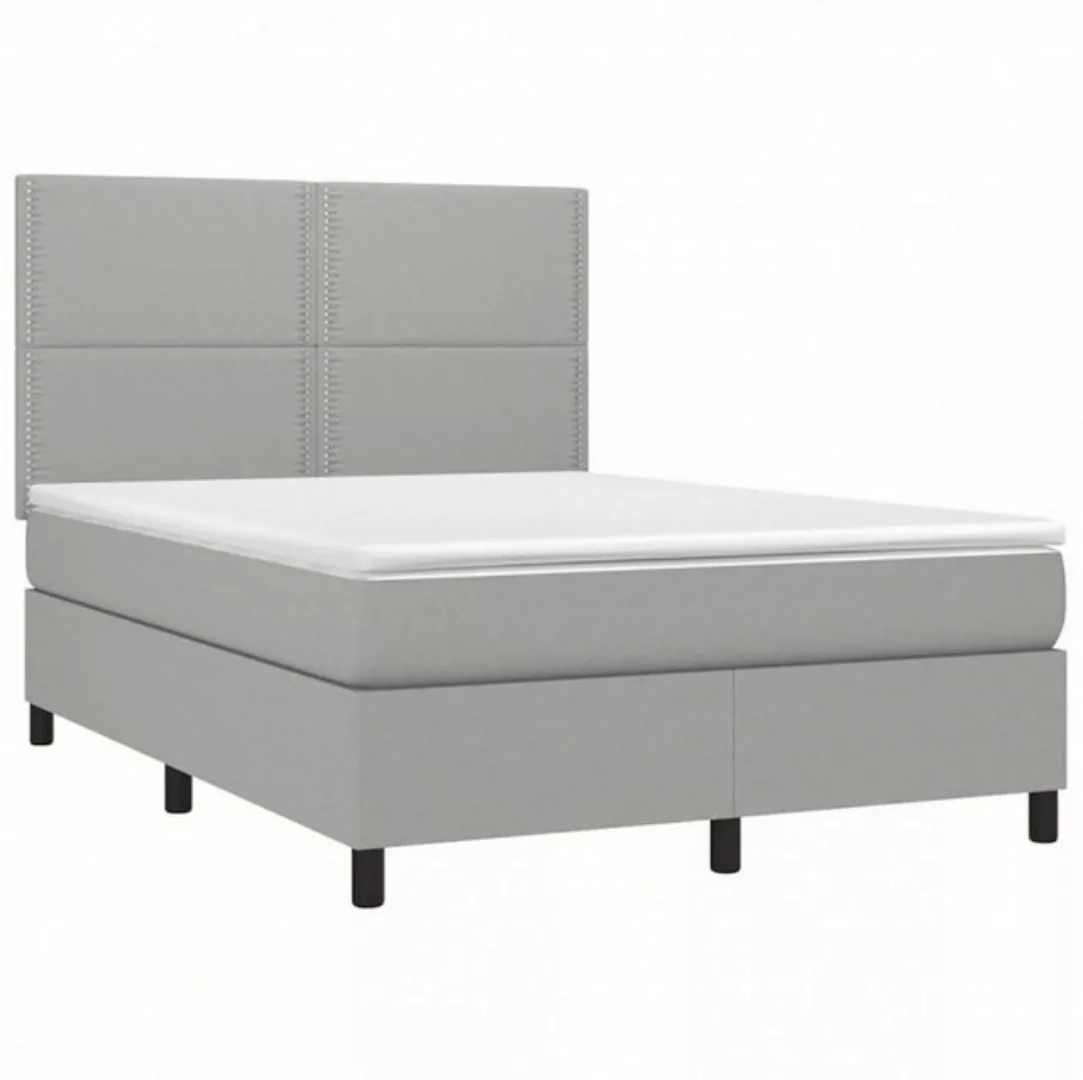 vidaXL Boxspringbett Boxspringbett mit Matratze LED Dunkelgrau 200x200 cm S günstig online kaufen