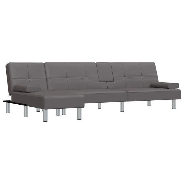 vidaXL Schlafsofa, Sofa in L-Form Grau 255x140x70 cm Kunstleder günstig online kaufen