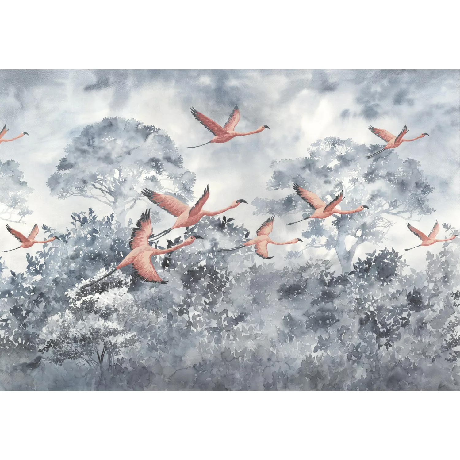 KOMAR Vlies Fototapete - Flamingos in the Sky - Größe 400 x 280 cm mehrfarb günstig online kaufen