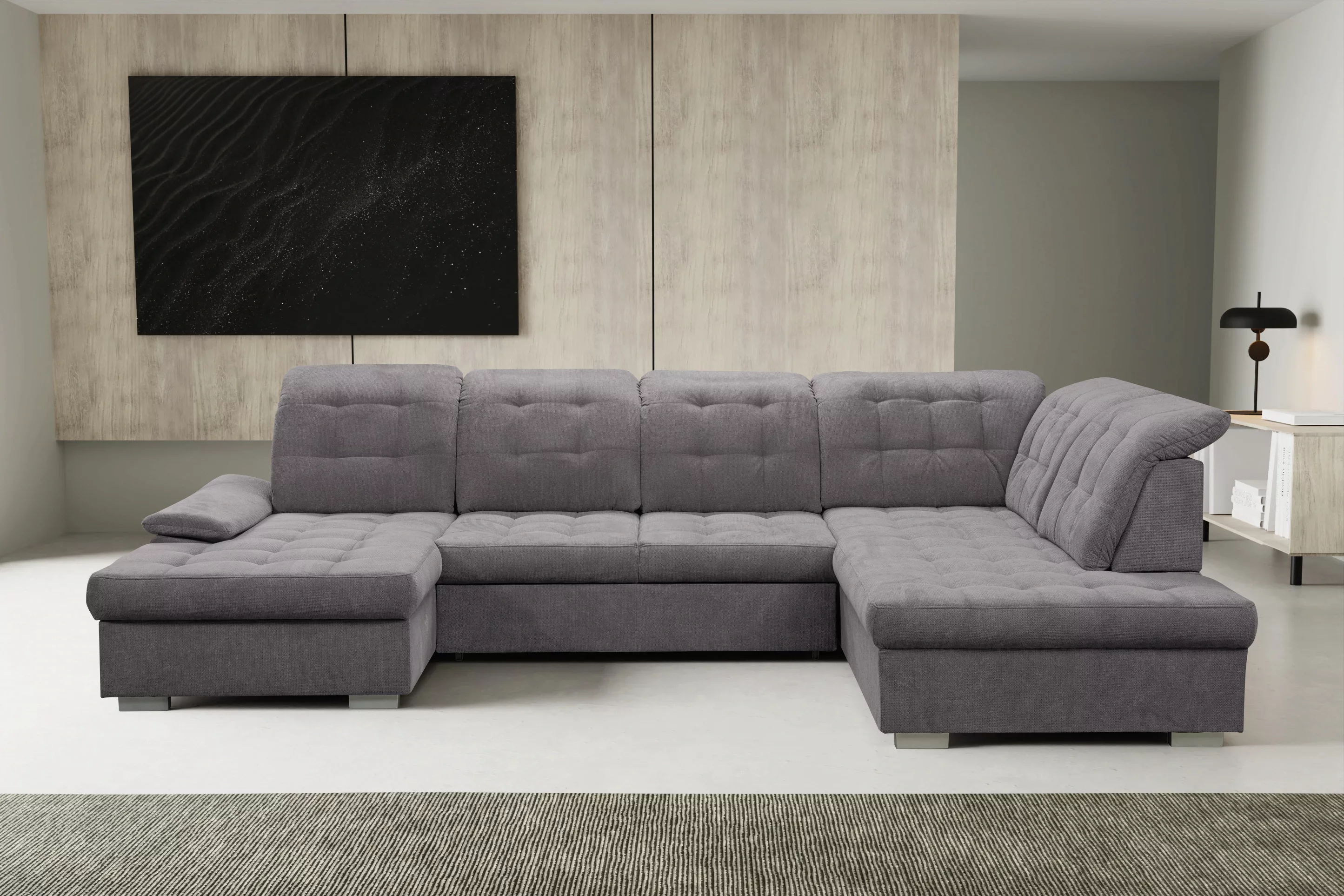 WERK2 Wohnlandschaft "Kordula-New Multifunktion Couch, Breite 332cm, U-Form günstig online kaufen