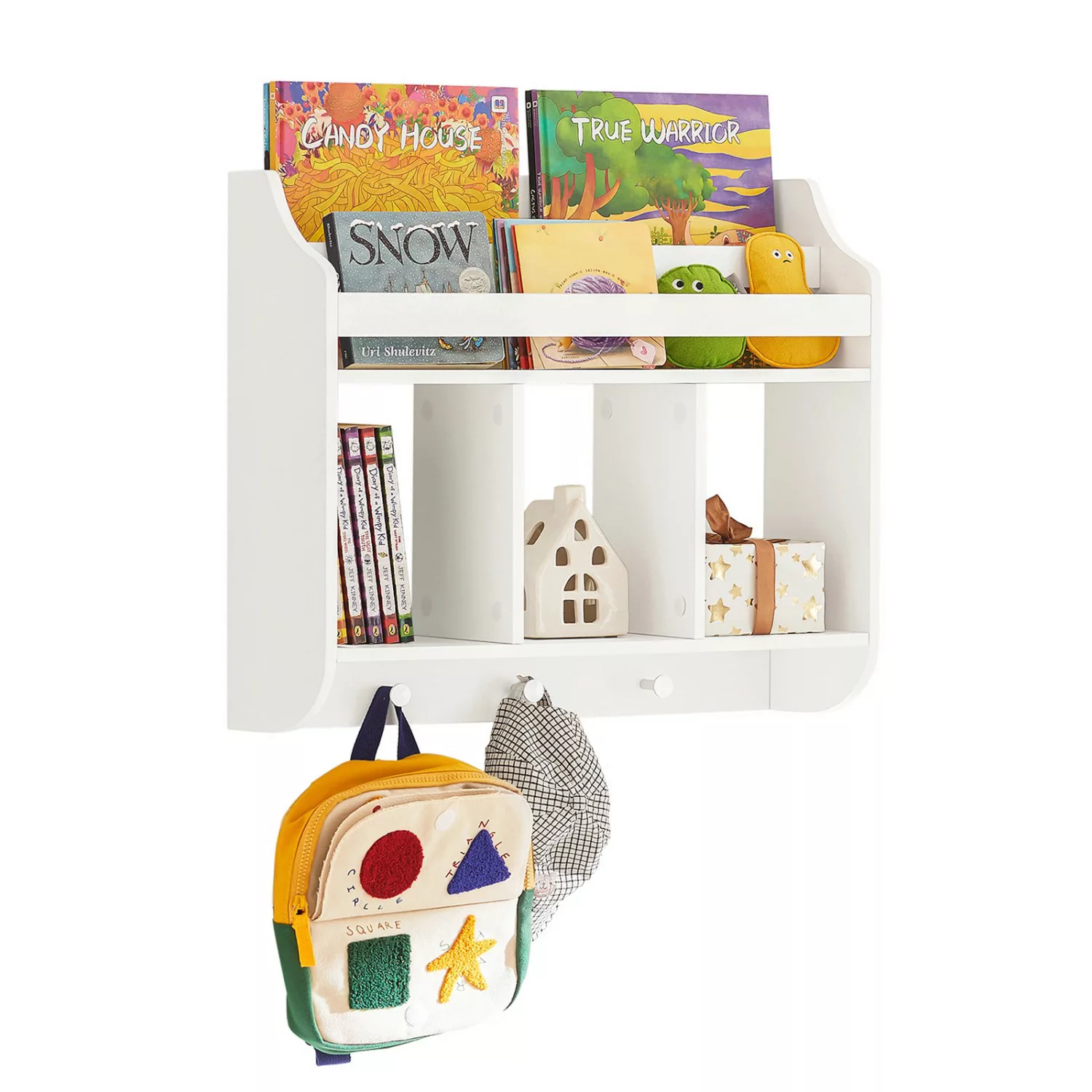 SoBuy Kinderregal Bücherregal für Kinder Wandregal Hängeregal KMB46-W günstig online kaufen