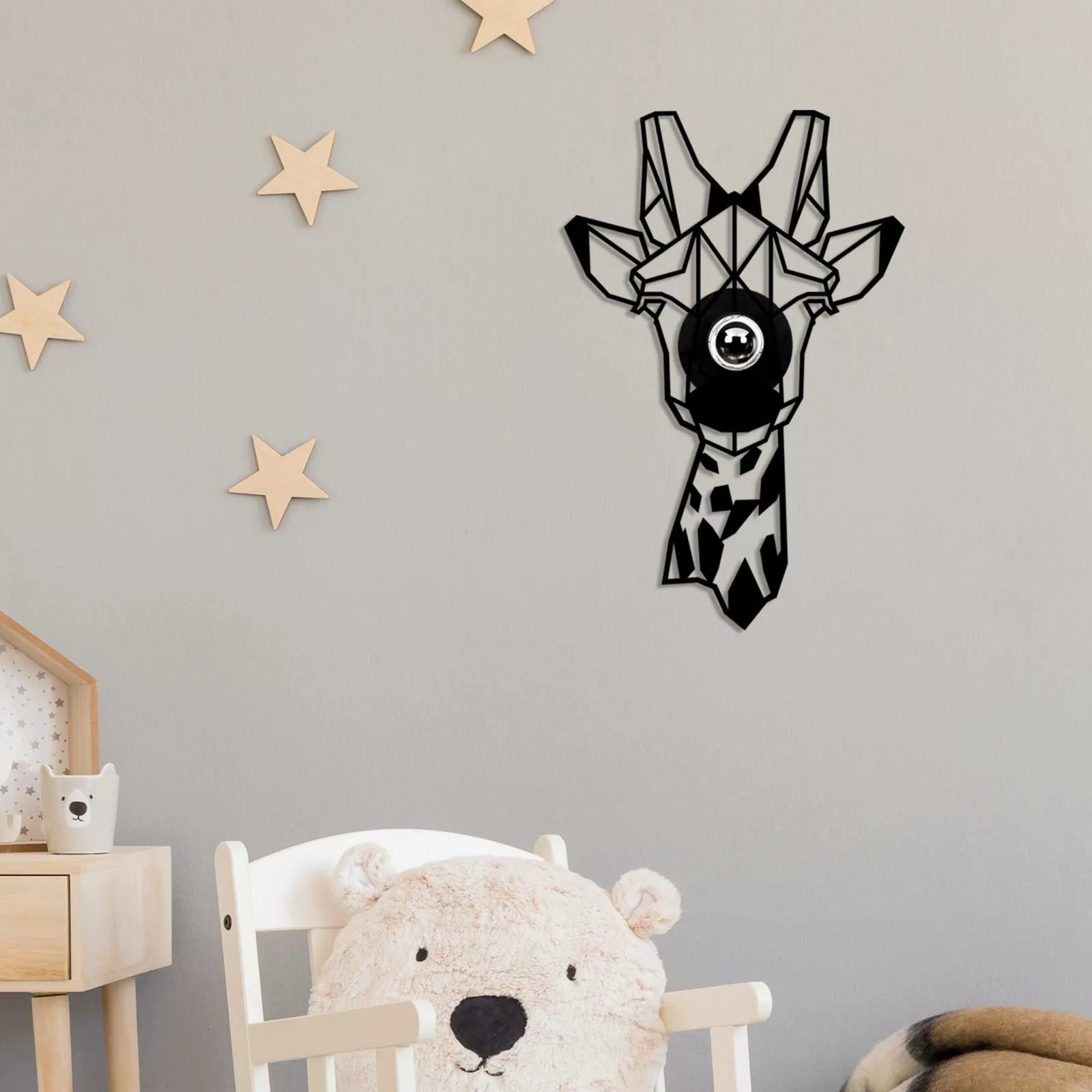 Wandlampe W-029, Lasercut, Giraffendesign, schwarz günstig online kaufen