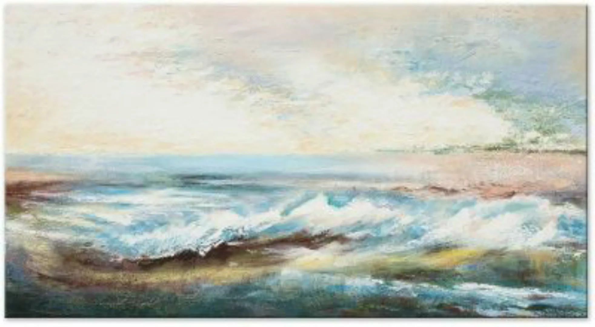 YS-Art™ "Gemälde Acryl ""Meereslandschaft"" handgemalt auf Leinwand 130x70 günstig online kaufen