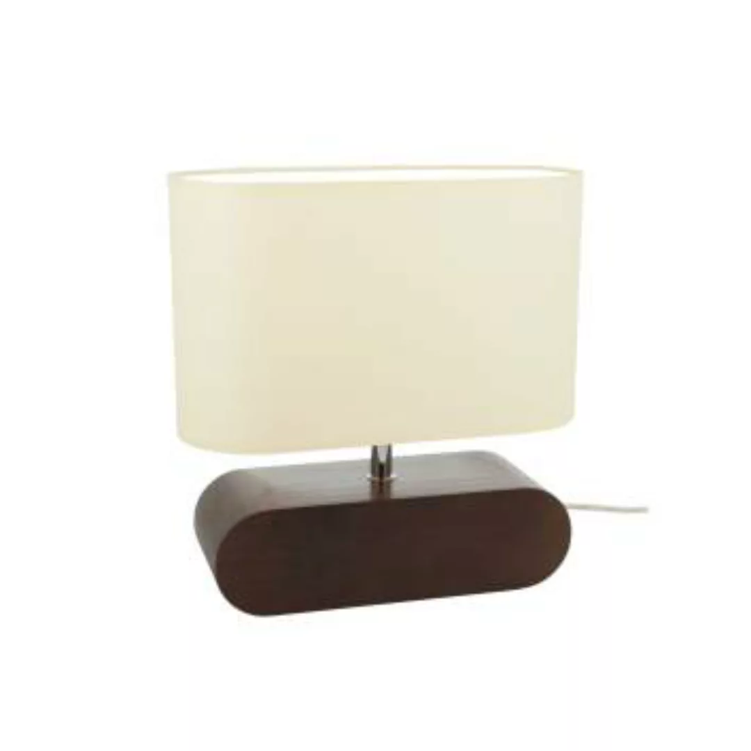 Nachttischlampe mit Schalter Holz Stoff 31cm hoch günstig online kaufen
