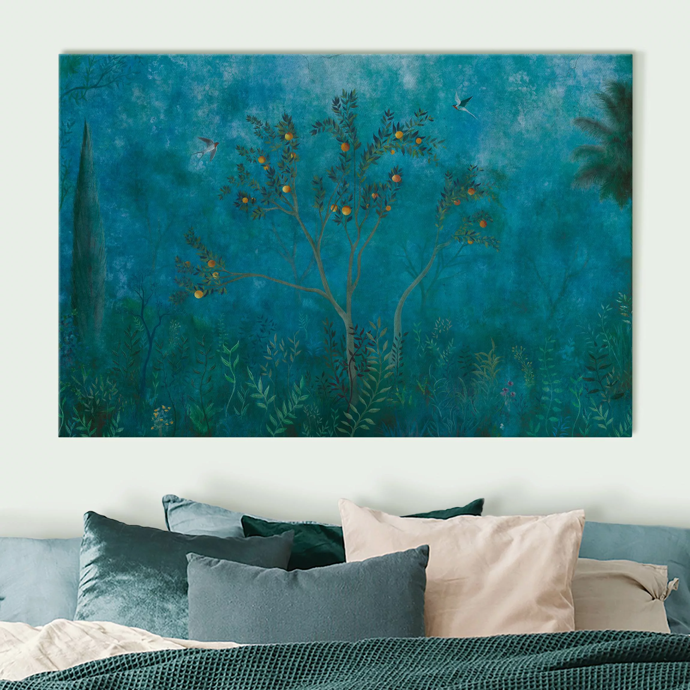 Akustikbild Waldlichtung mit Orangenbaum bei Nacht günstig online kaufen