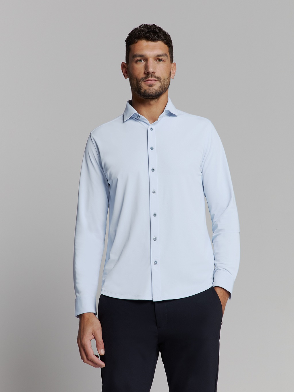 NO EXCESS Langarmhemd "No Excess Jersey-reisehemd" günstig online kaufen
