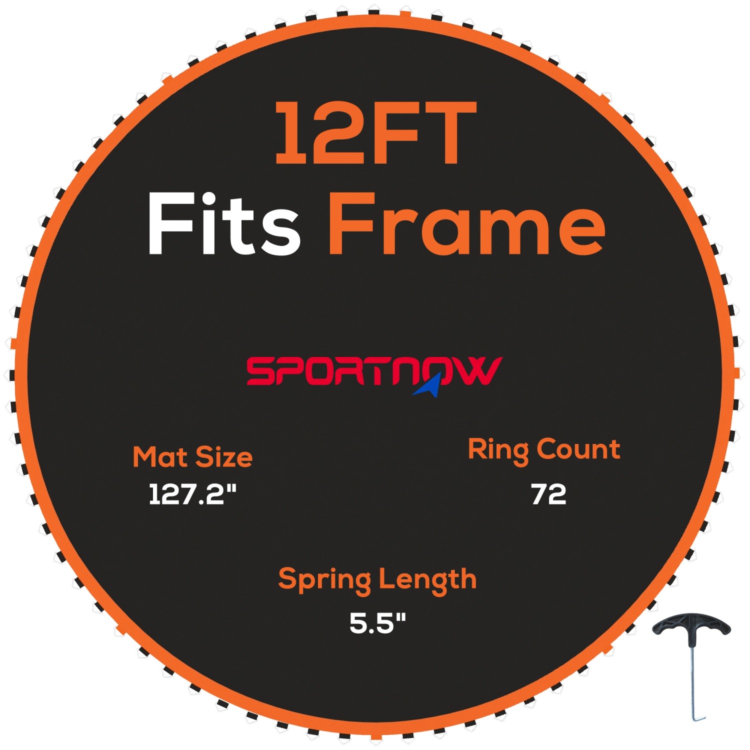 SPORTNOW Trampolin-Sprungtuch Kunststoff Orange Schwarz 323L x 323B x 1H cm günstig online kaufen