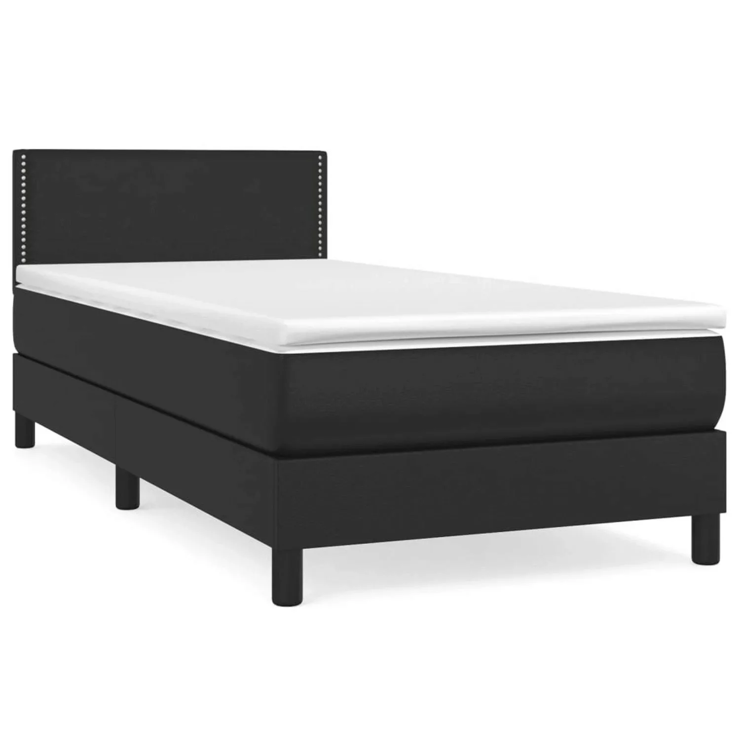 vidaXL Boxspringbett mit Matratze Schwarz 90x200 cm Kunstleder1389750 günstig online kaufen