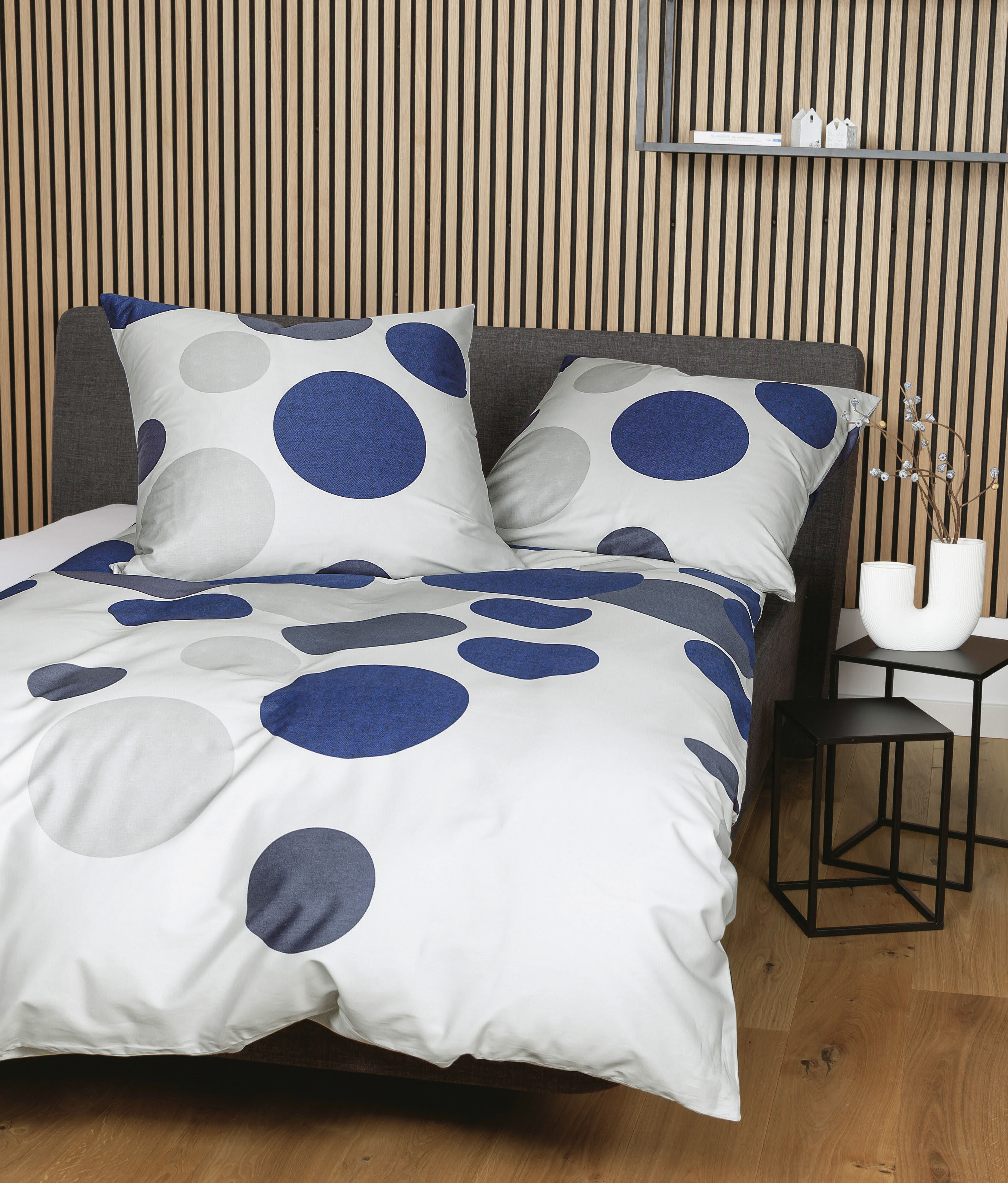 Janine Janine Mako-Satin moments 98115 denimblau Größe:  240x220 cm + 2x80x günstig online kaufen