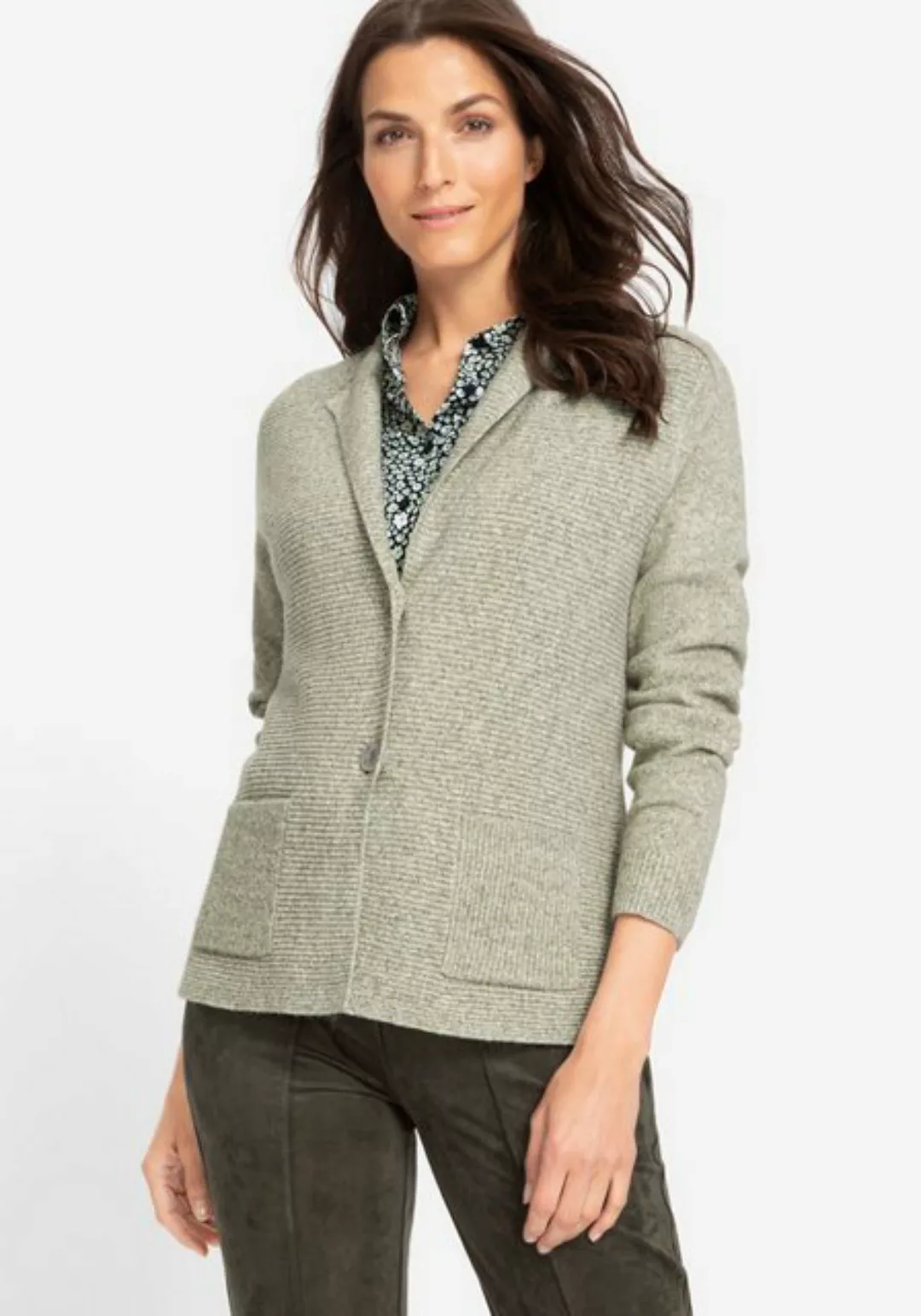 Olsen Cardigan mit Verschlussknöpfen und aufgesetzten Taschen günstig online kaufen