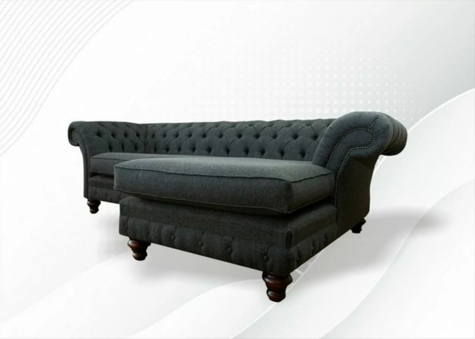 JVmoebel Ecksofa Graues Luxus L-Form Chesterfield Sofa moderne Eck-Couch Ne günstig online kaufen