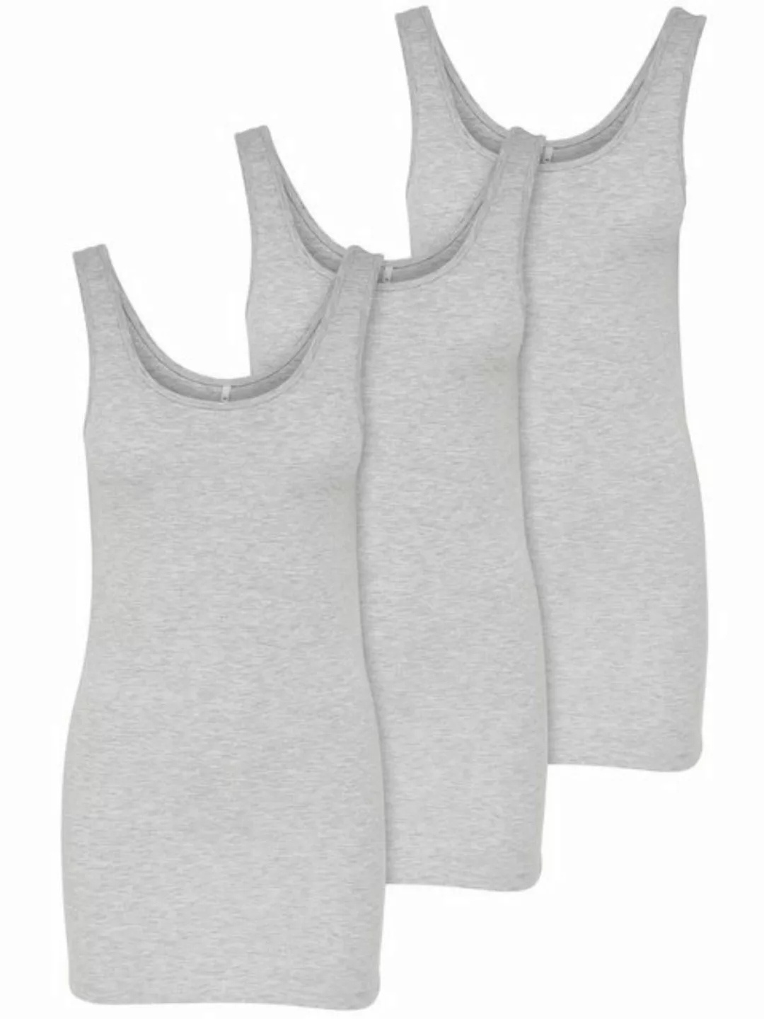 ONLY Tanktop Live Love (3-tlg) Lange Tops, elastische Baumwollqualität günstig online kaufen