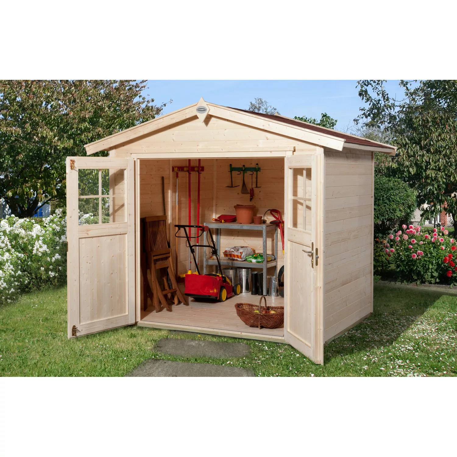 OBI Outdoor Living Holz-Gartenhaus Monza Satteldach Unbehandelt 205 cm x 22 günstig online kaufen
