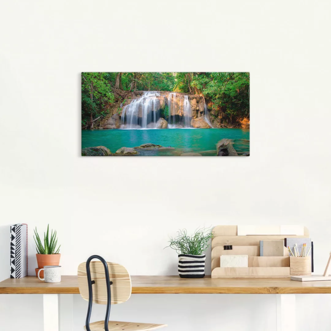 Artland Leinwandbild "Wasserfall im Wald National Park", Gewässer, (1 St.), günstig online kaufen