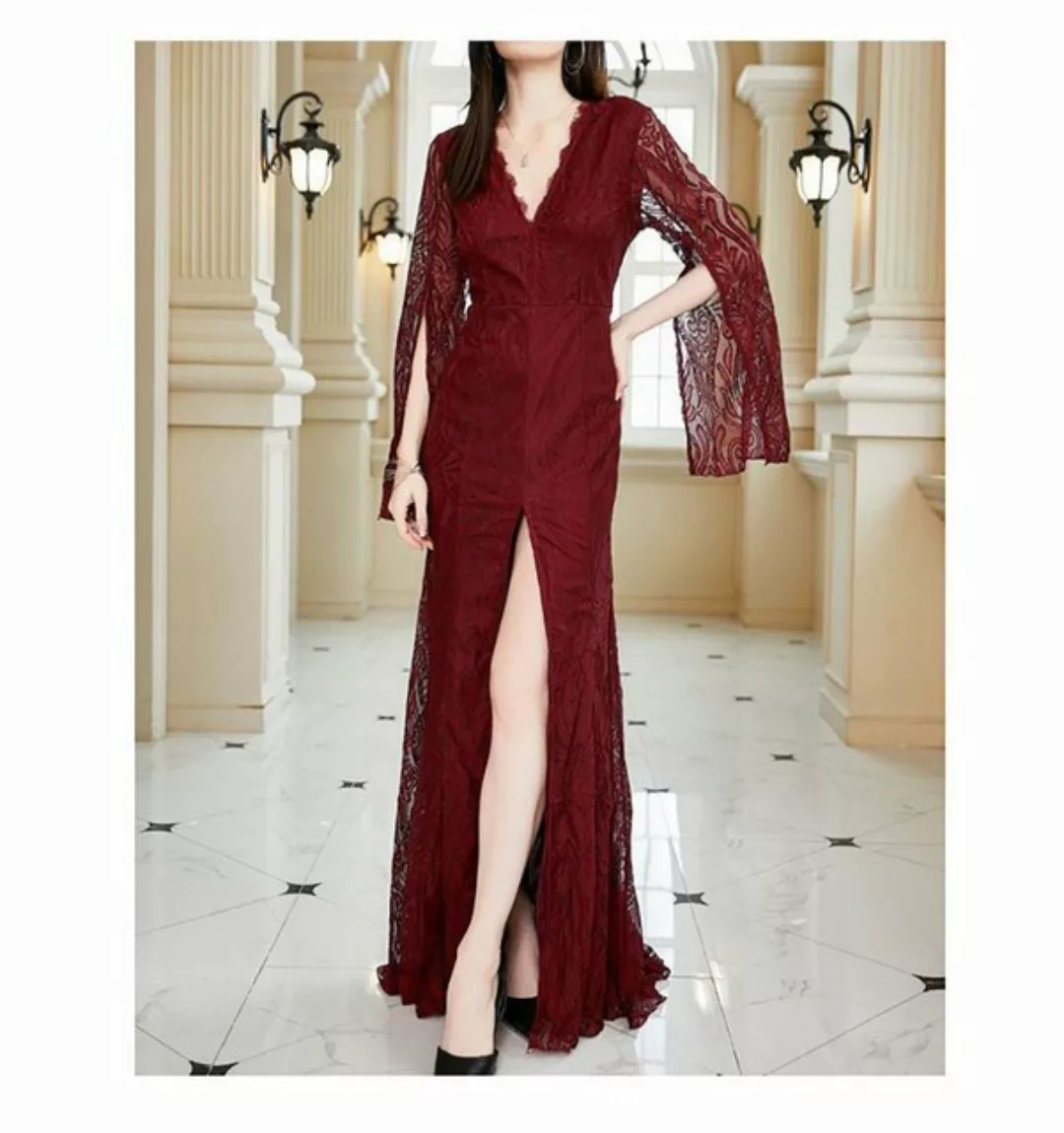 AFAZ New Trading UG Abendkleid Damen kleid V-Ausschnitt Patchwork Cocktailk günstig online kaufen