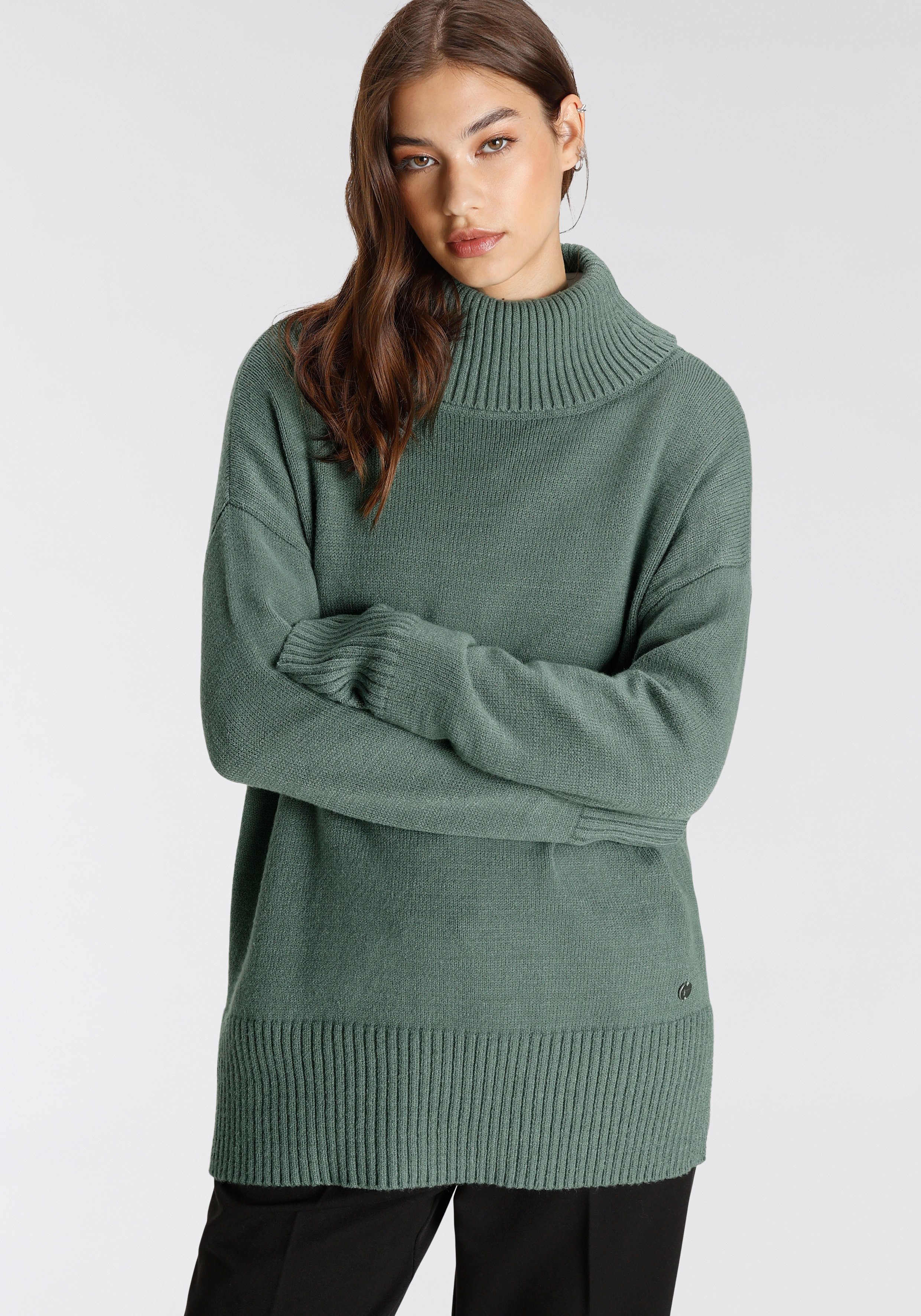 Tamaris Rollkragenpullover mit Rippdetails günstig online kaufen