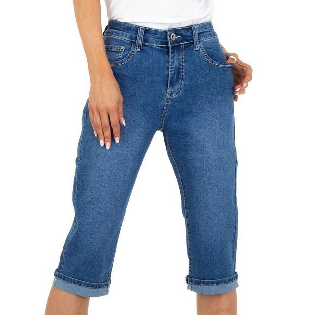 Ital-Design Caprijeans Damen (76131886) Jeansstoff Capri-Jeans in Blau günstig online kaufen