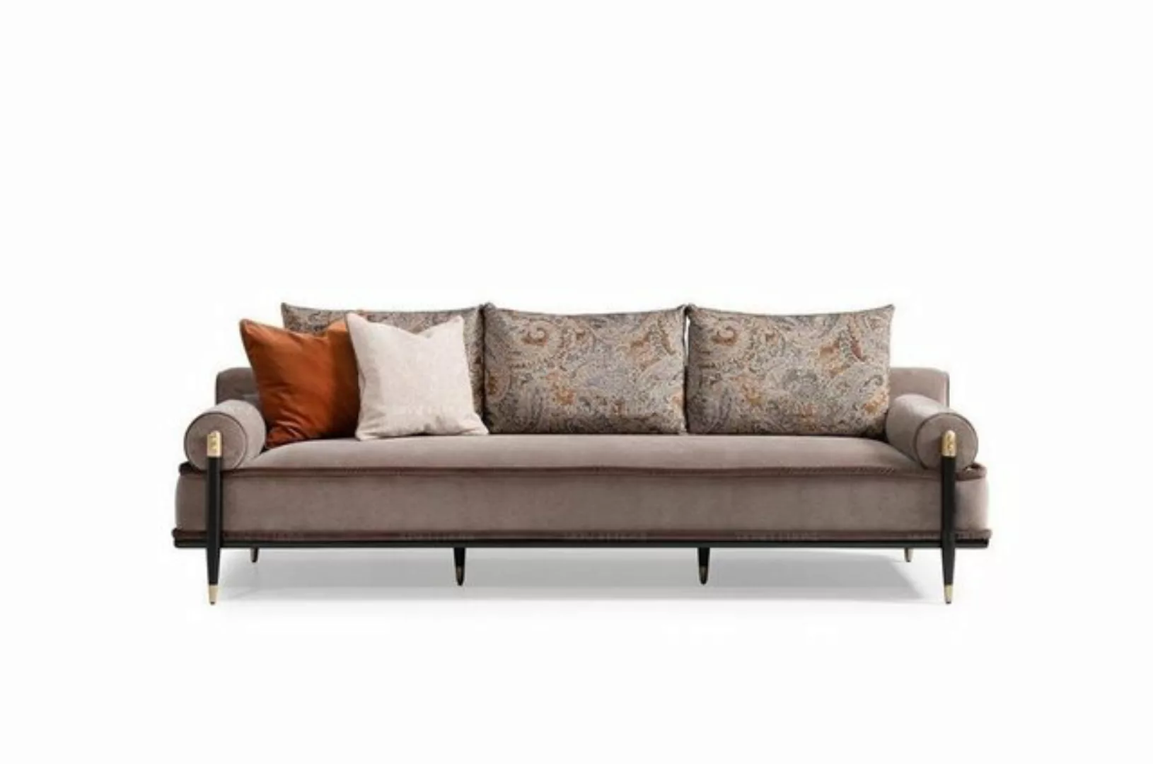 JVmoebel 3-Sitzer Dreisitzer Sofa 3 Sitzer Grau Luxus Polstersofa Couch Sto günstig online kaufen