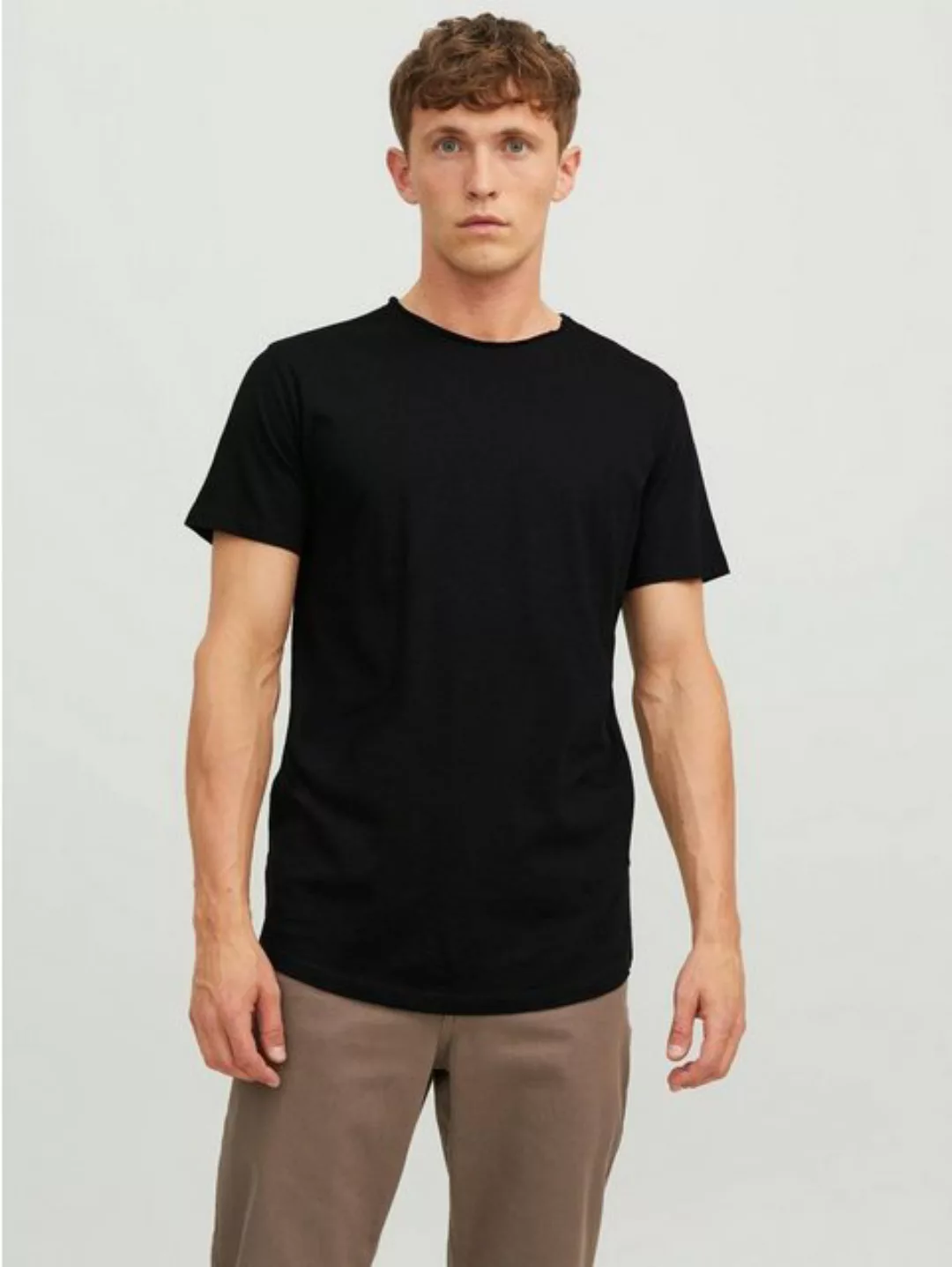 Jack & Jones T-Shirt Basic T-Shirt Rundhals Kurzarm JJEBASHER 5979 in Schwa günstig online kaufen