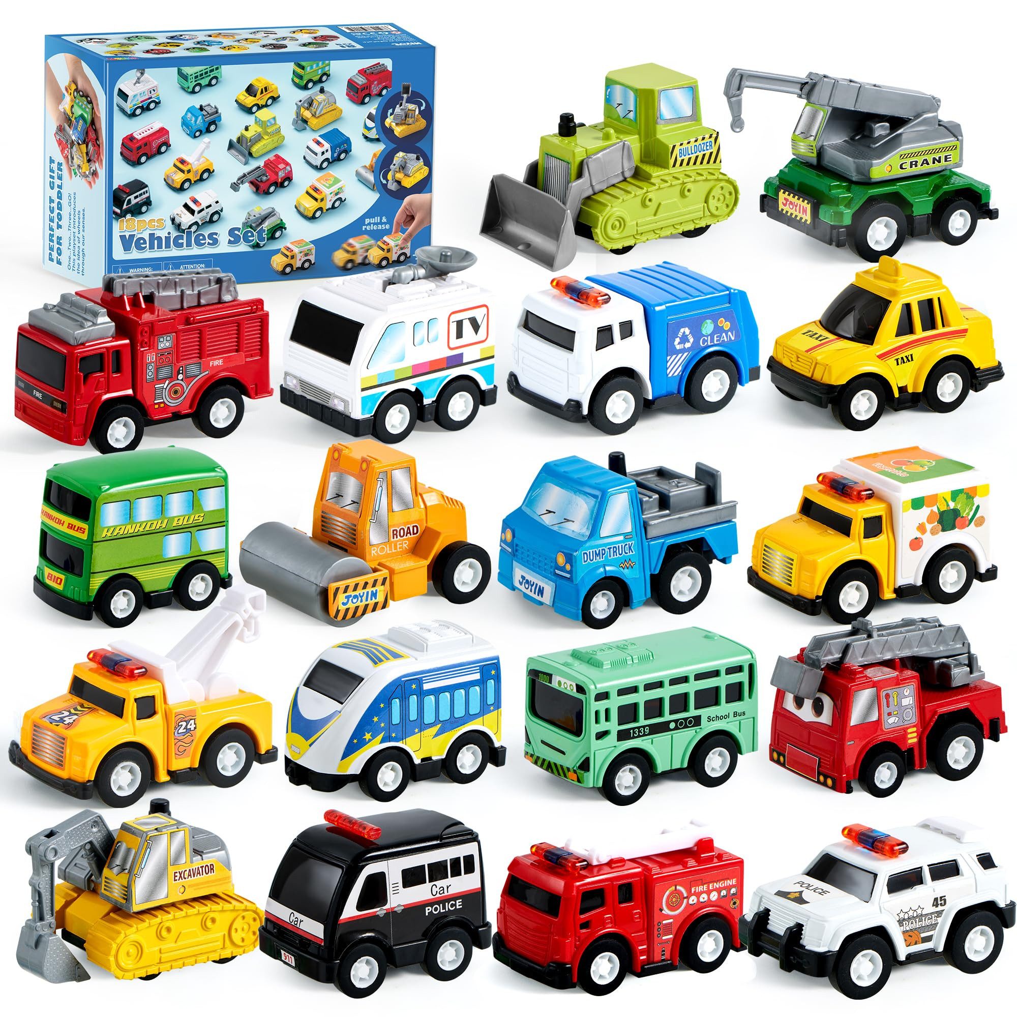 JOYIN Spielzeug-Auto 18-teiliges Set mit Rückziehspielzeugen günstig online kaufen