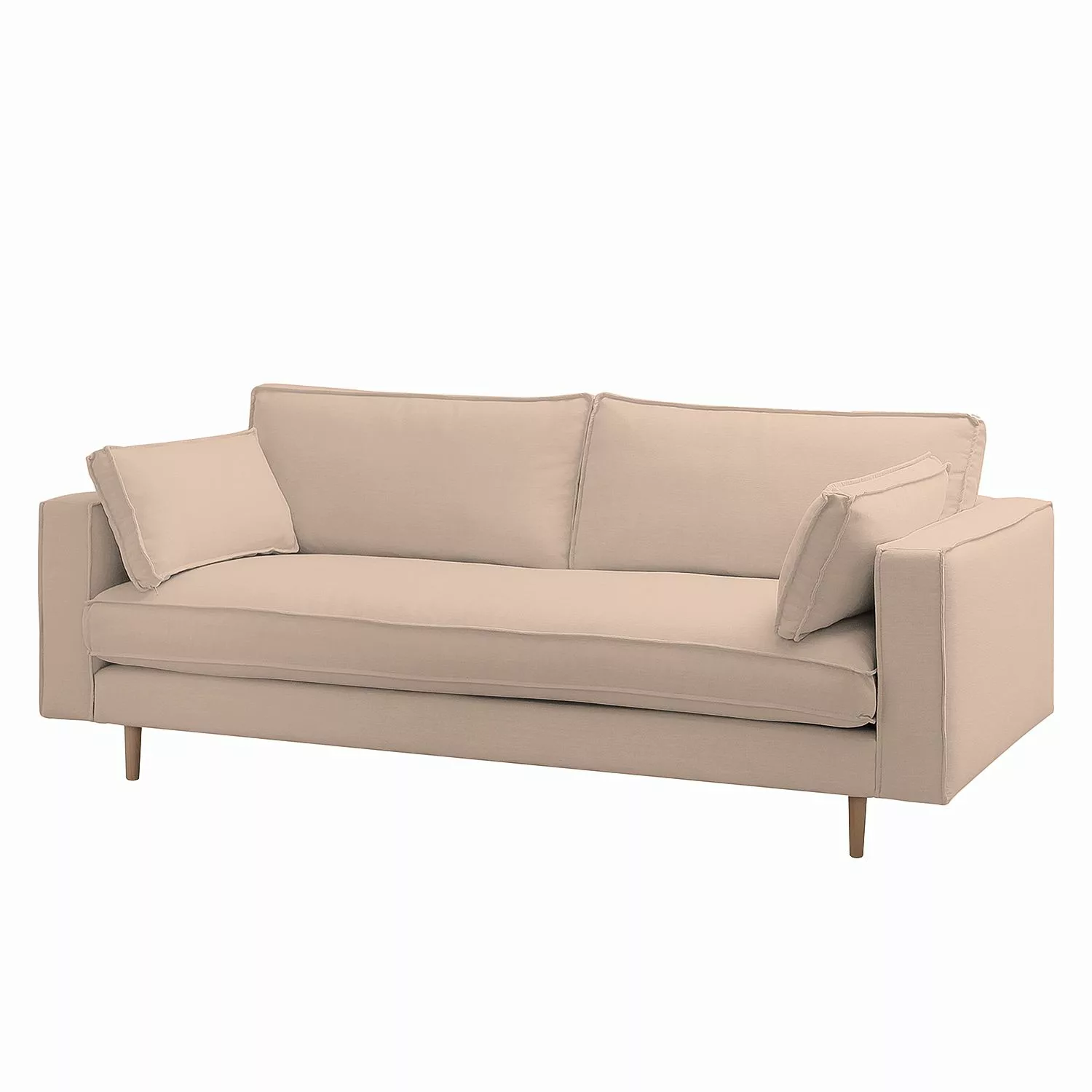 home24 Studio Copenhagen Sofa Momi 3-Sitzer Rosè Webstoff 217x80x95 cm günstig online kaufen