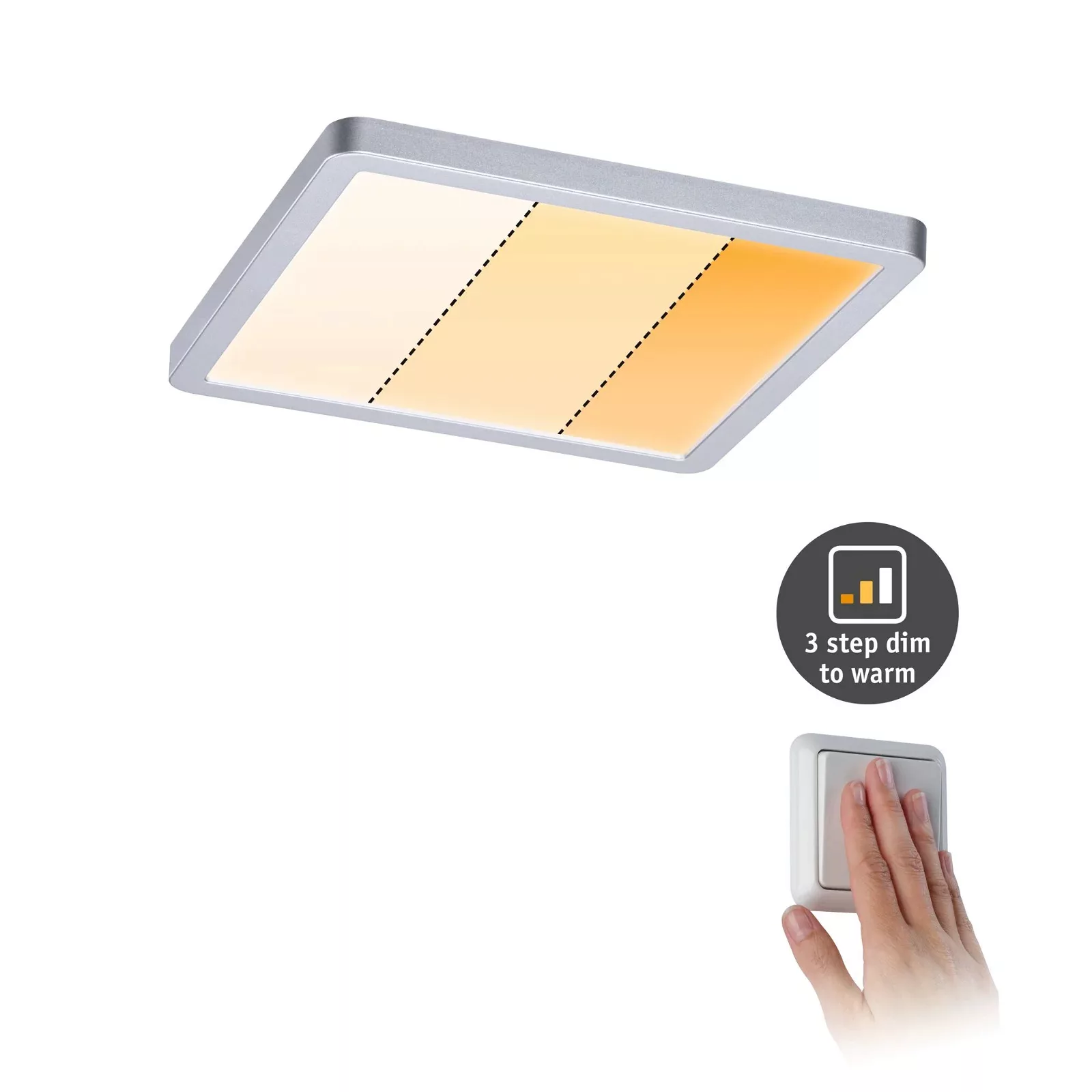 Paulmann "VariFit LED Einbaupanel Dim to Warm Areo IP44 eckig 175x175mm 13W günstig online kaufen