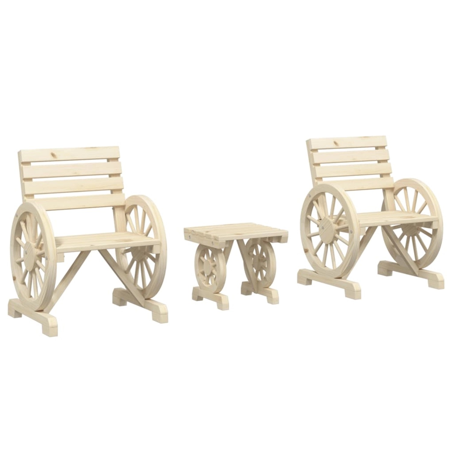vidaXL 3-Tlg Garten-Lounge-Set Massivholz Tanne 3207129 günstig online kaufen