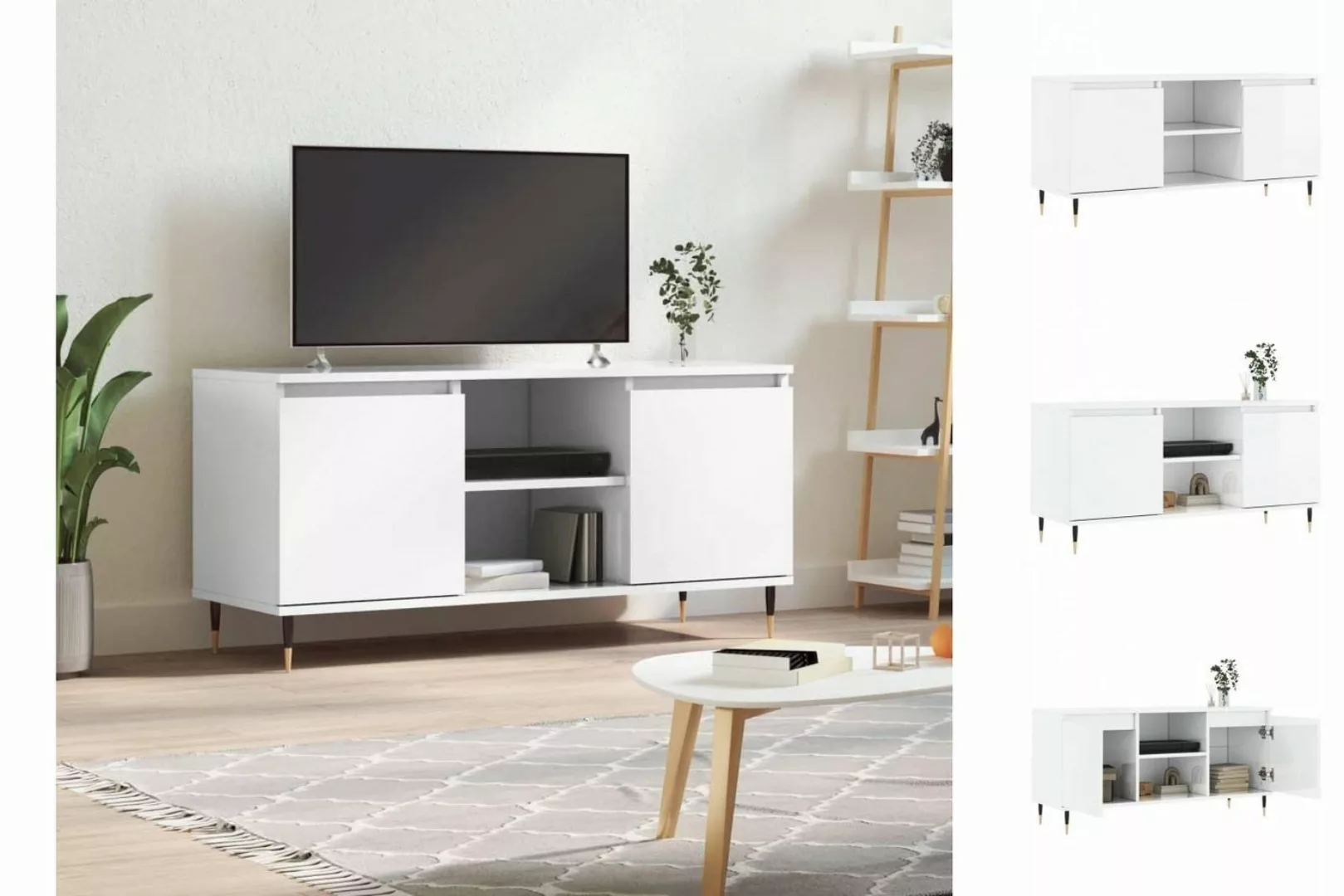 vidaXL TV-Schrank TV-Schrank Hochglanz-Weiß 104x35x50 cm Holzwerkstoff günstig online kaufen