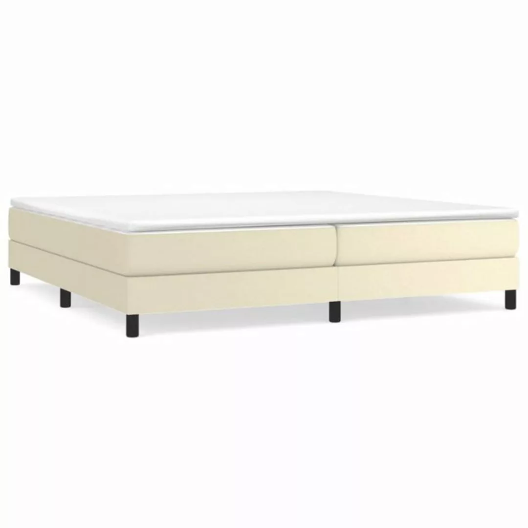 vidaXL Bettgestell Boxspringbett mit Matratze Creme 200x200 cm Kunstleder B günstig online kaufen