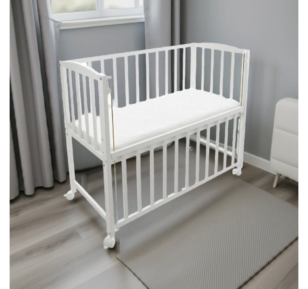 Babyhafen Beistellbett Stubenbett 3in1 Babybett mit Matratze (inkl. Rollen) günstig online kaufen