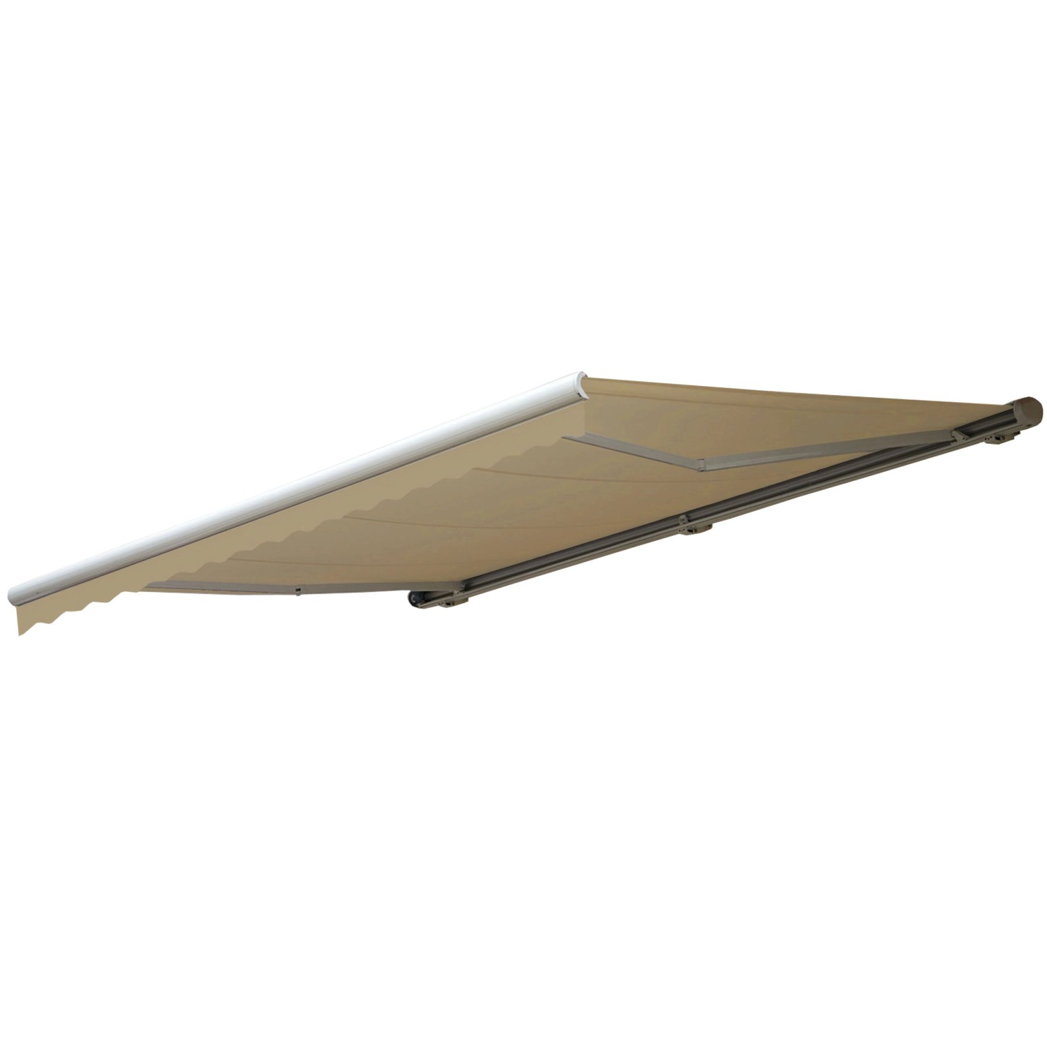 MCW Kassetten-Markise H124 mit Volant 5x3m Polyester Creme günstig online kaufen