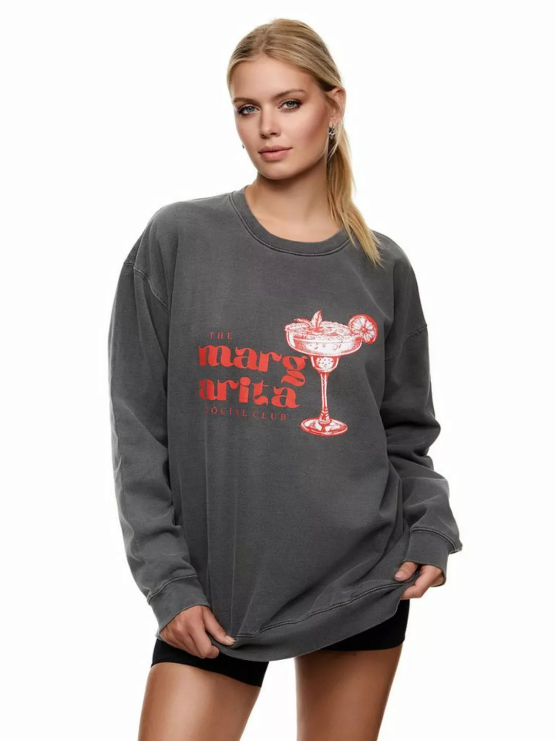 Worldclassca Sweatshirt Worldclassca Oversized Sweatshirt Print Langarm Pul günstig online kaufen