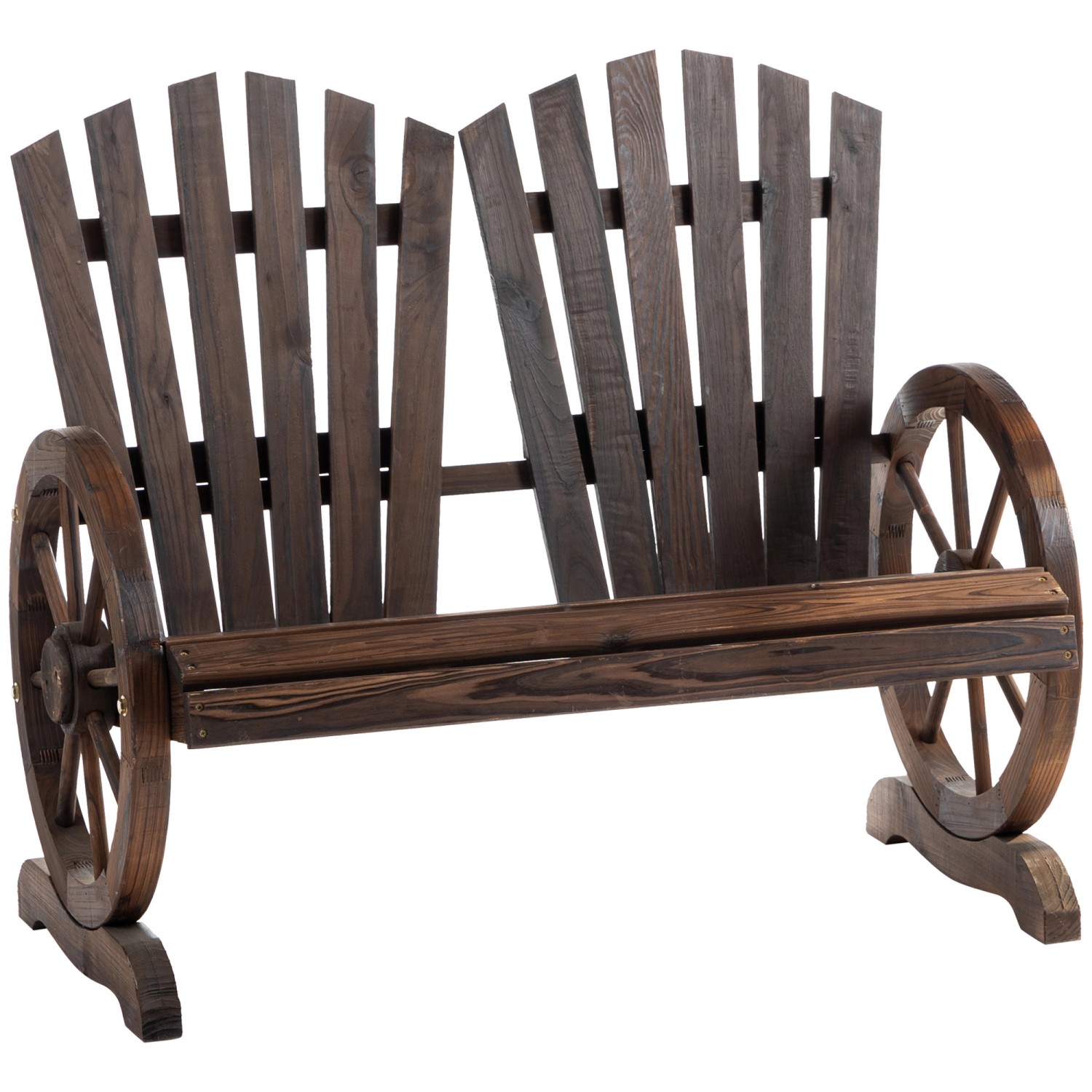 Outsunny Gartenbank dunkelbraun Holz B/H/T: ca. 108x95x66 cm günstig online kaufen