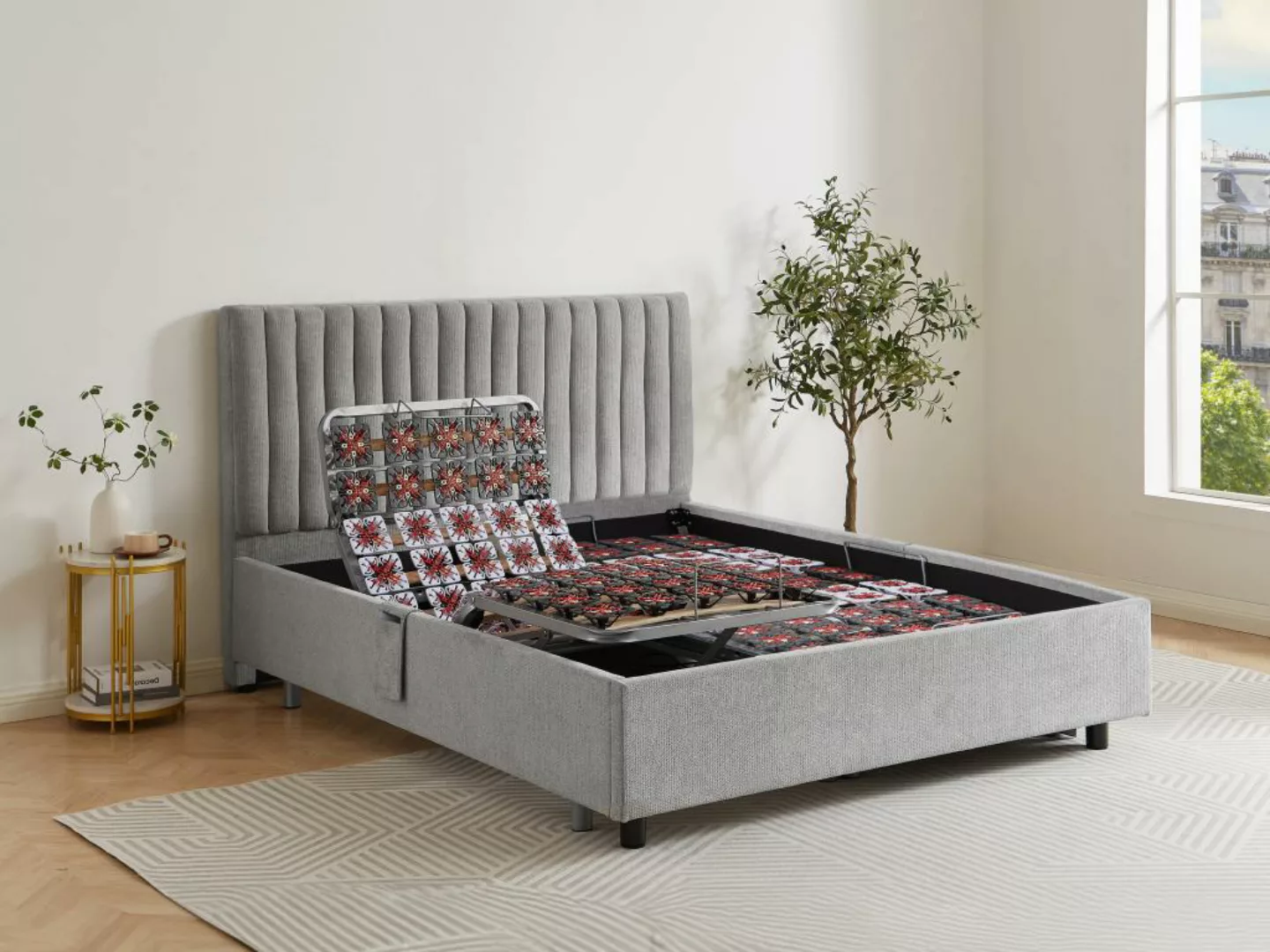 Dekoratives Bettgestell mit elektrischer Relaxfunktion - 2 x 65 Teller - 2 günstig online kaufen
