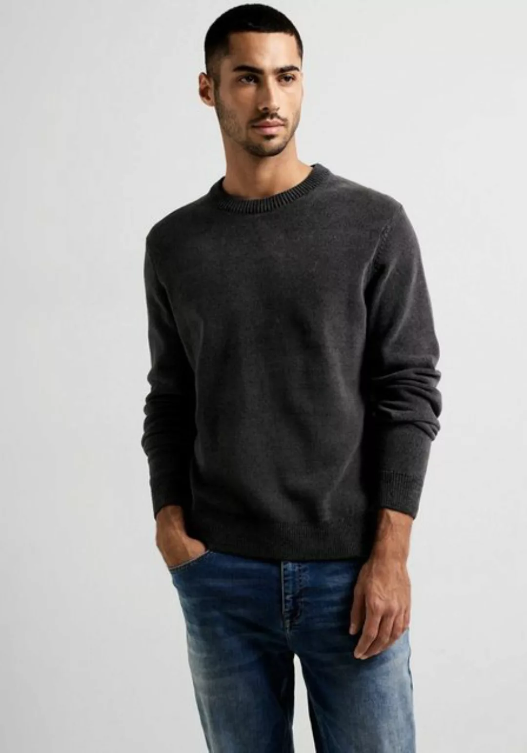 STREET ONE MEN Strickpullover in Melange-Optik günstig online kaufen