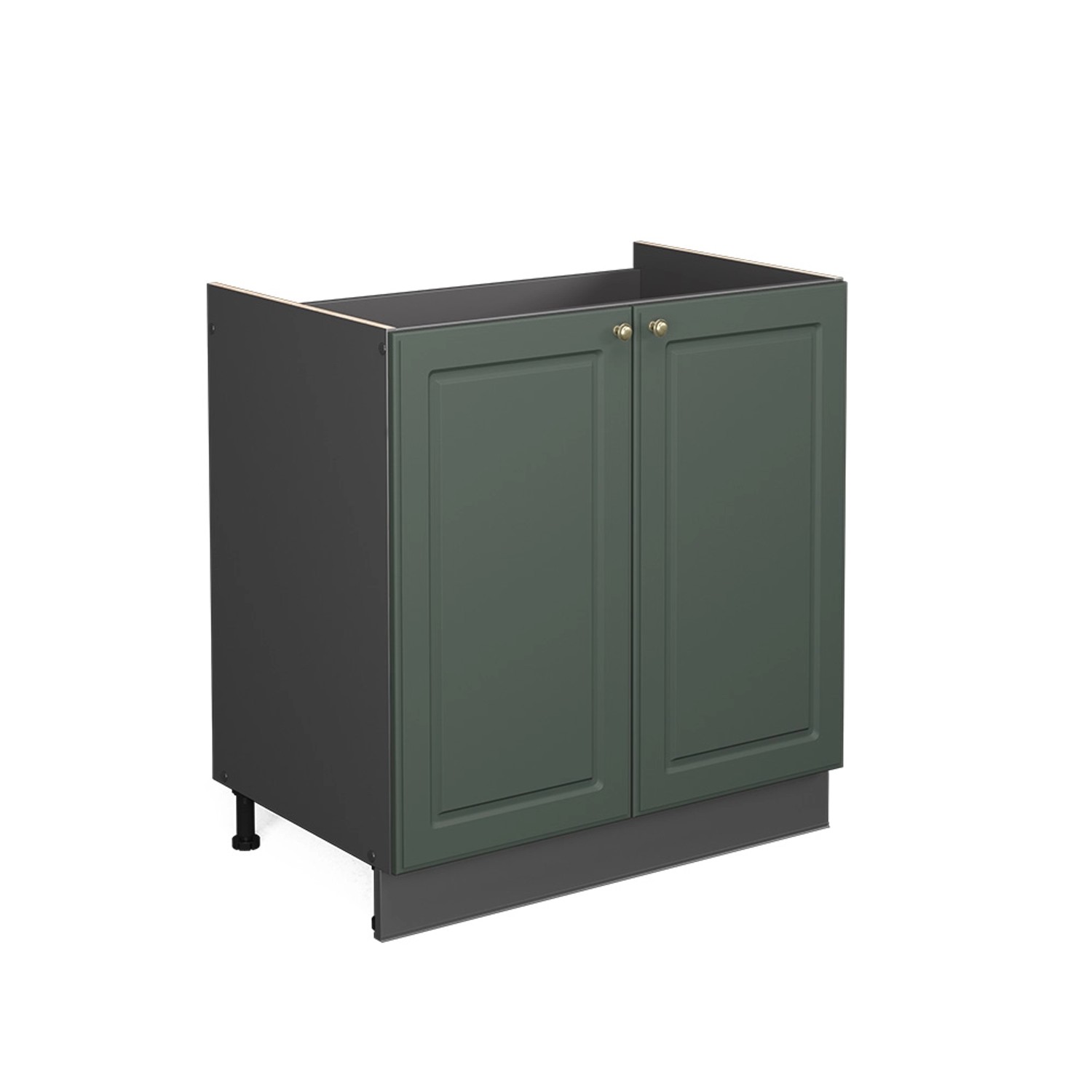 Vicco Spülenunterschrank Fame-Line Grün-Gold Landhaus/Anthrazit 80 cm AP Ei günstig online kaufen